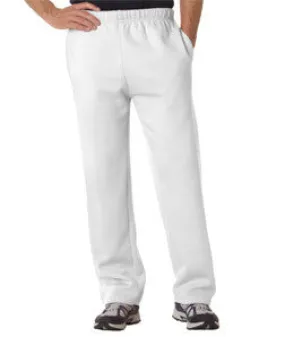 1277 Badger Adult Blended Open-Bottom Fleece Pants White