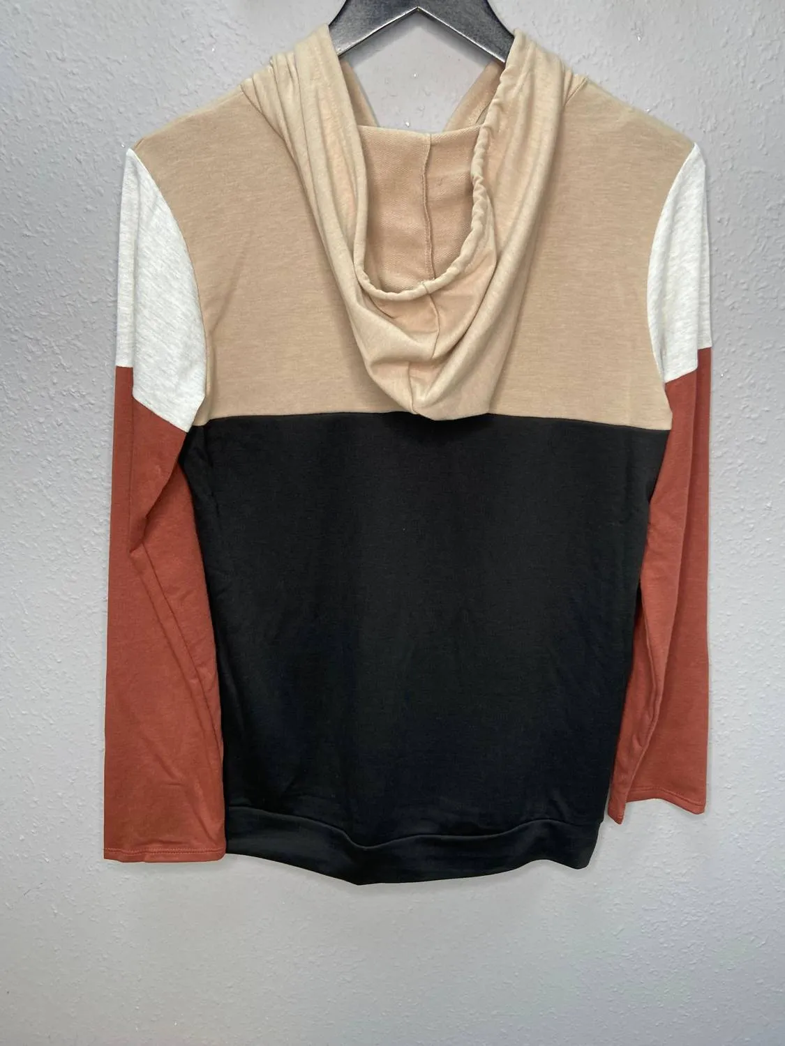 1/3 Zippered Hoodie In Black/tan