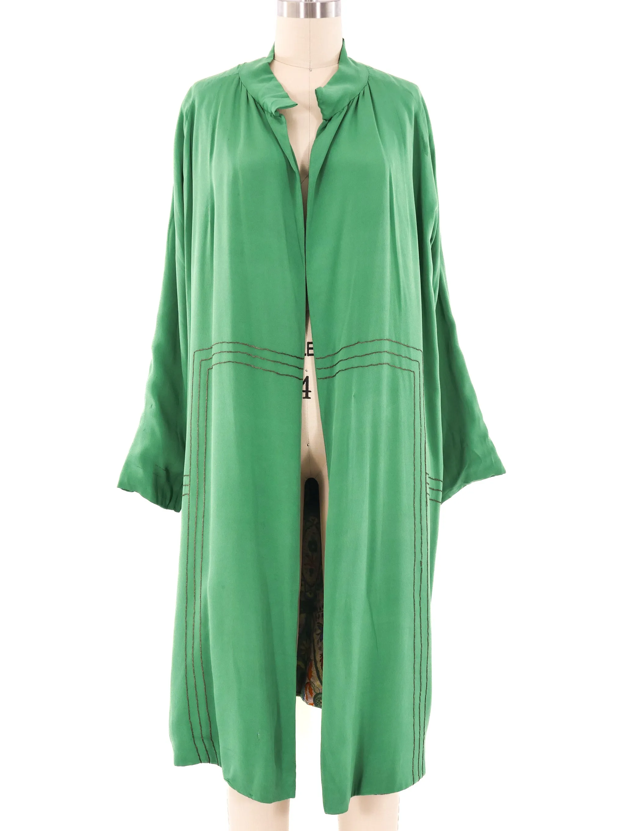 1920's Printed Lame Reversible Robe