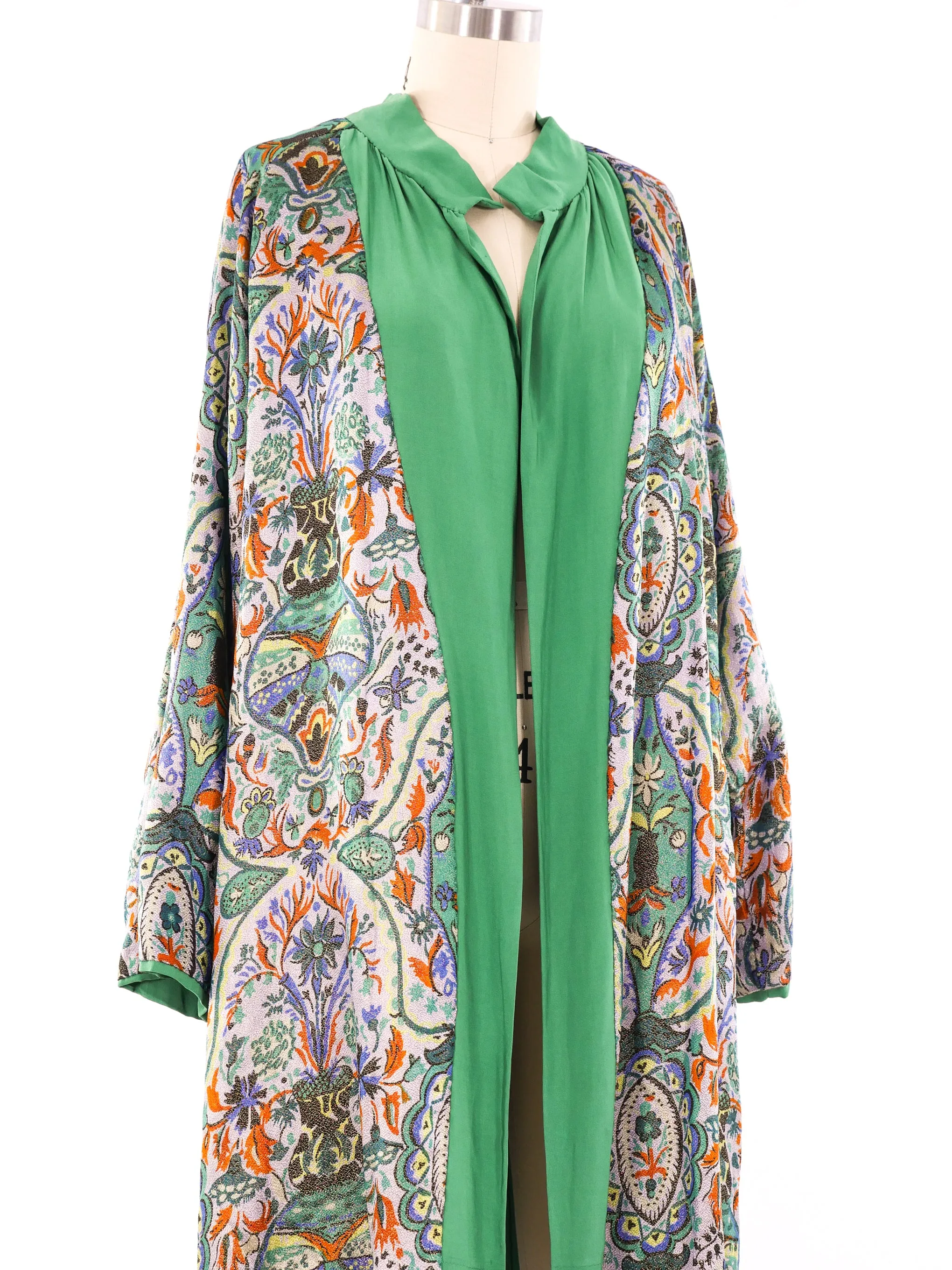 1920's Printed Lame Reversible Robe