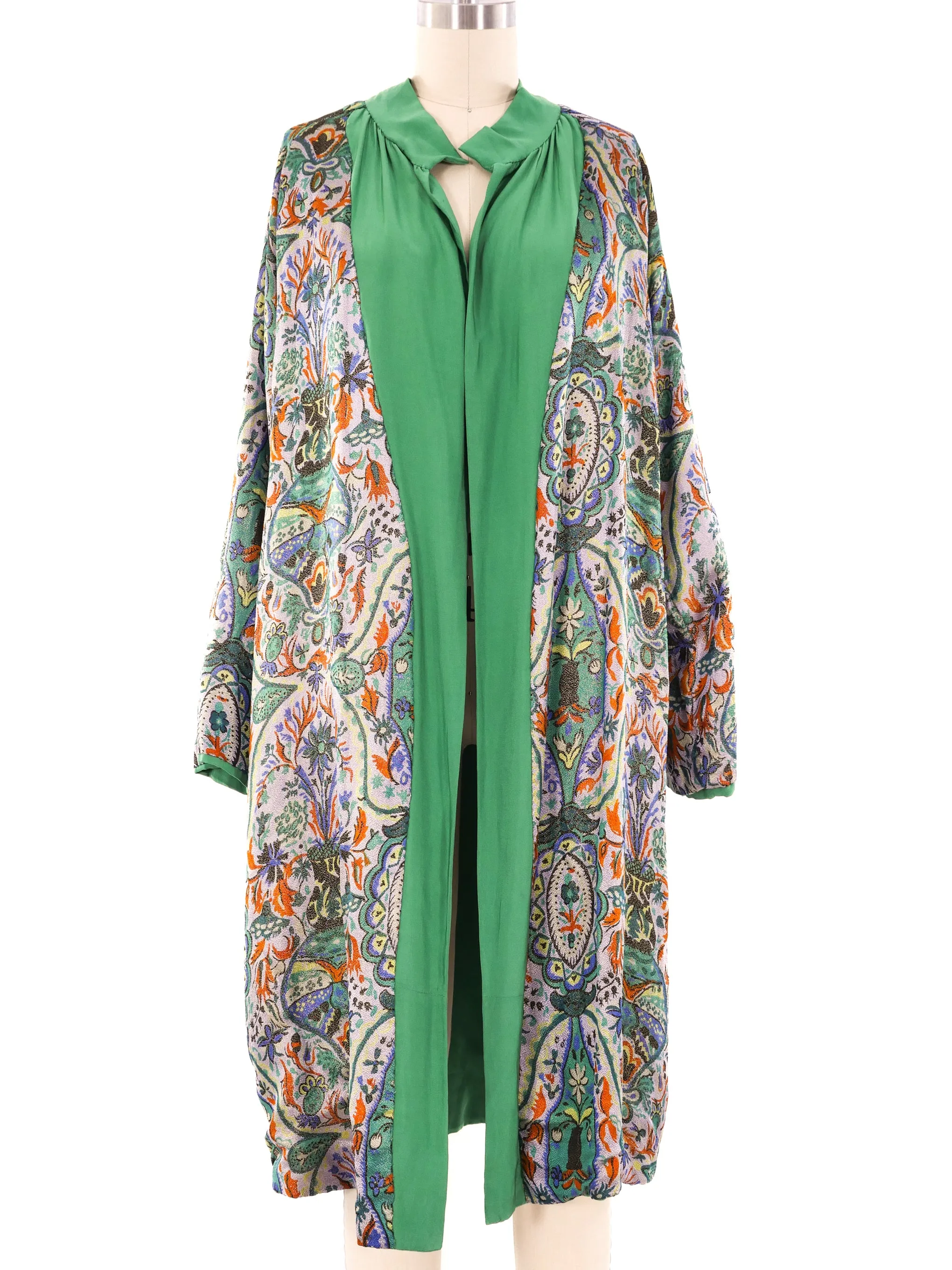 1920's Printed Lame Reversible Robe