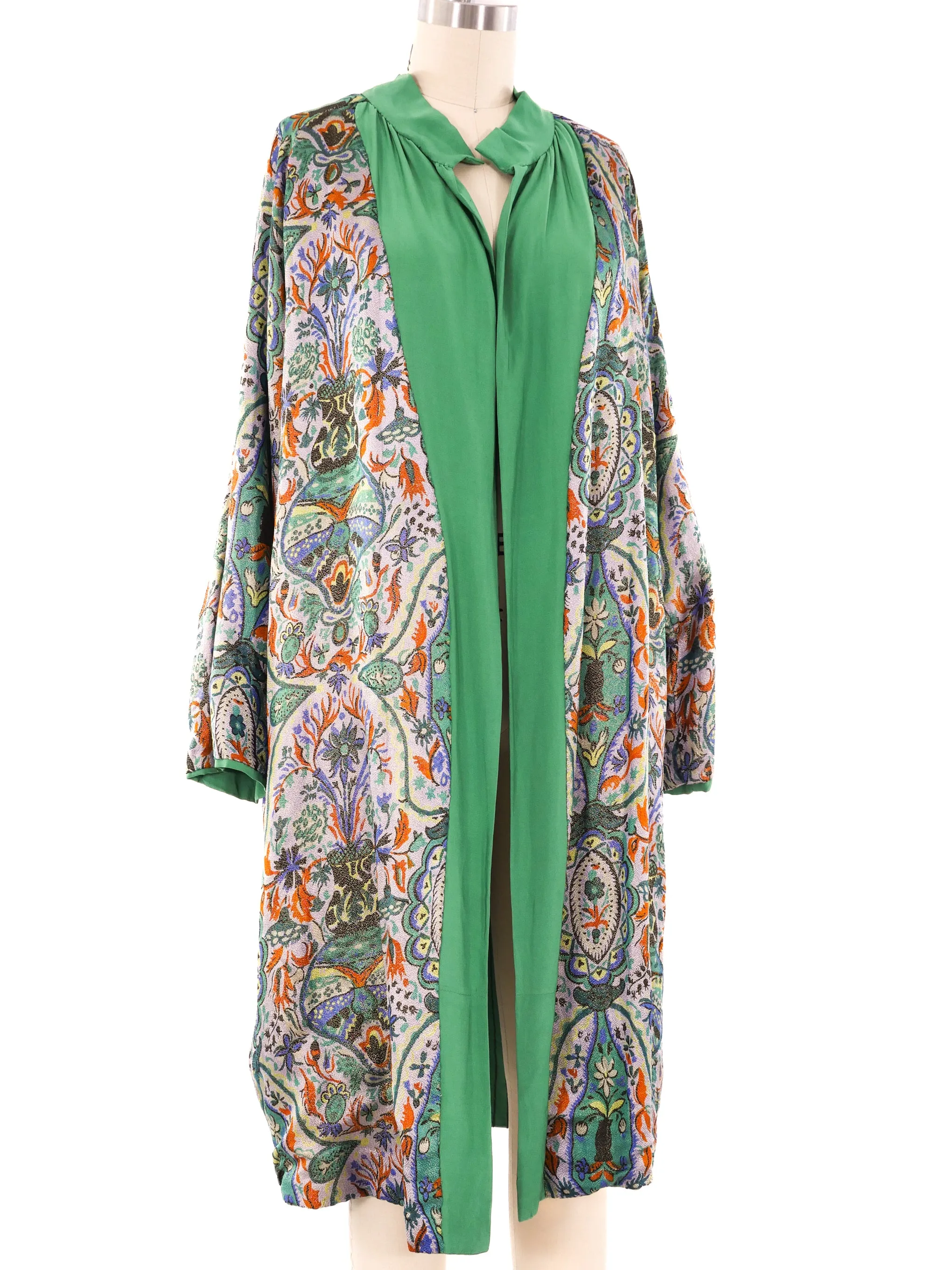 1920's Printed Lame Reversible Robe