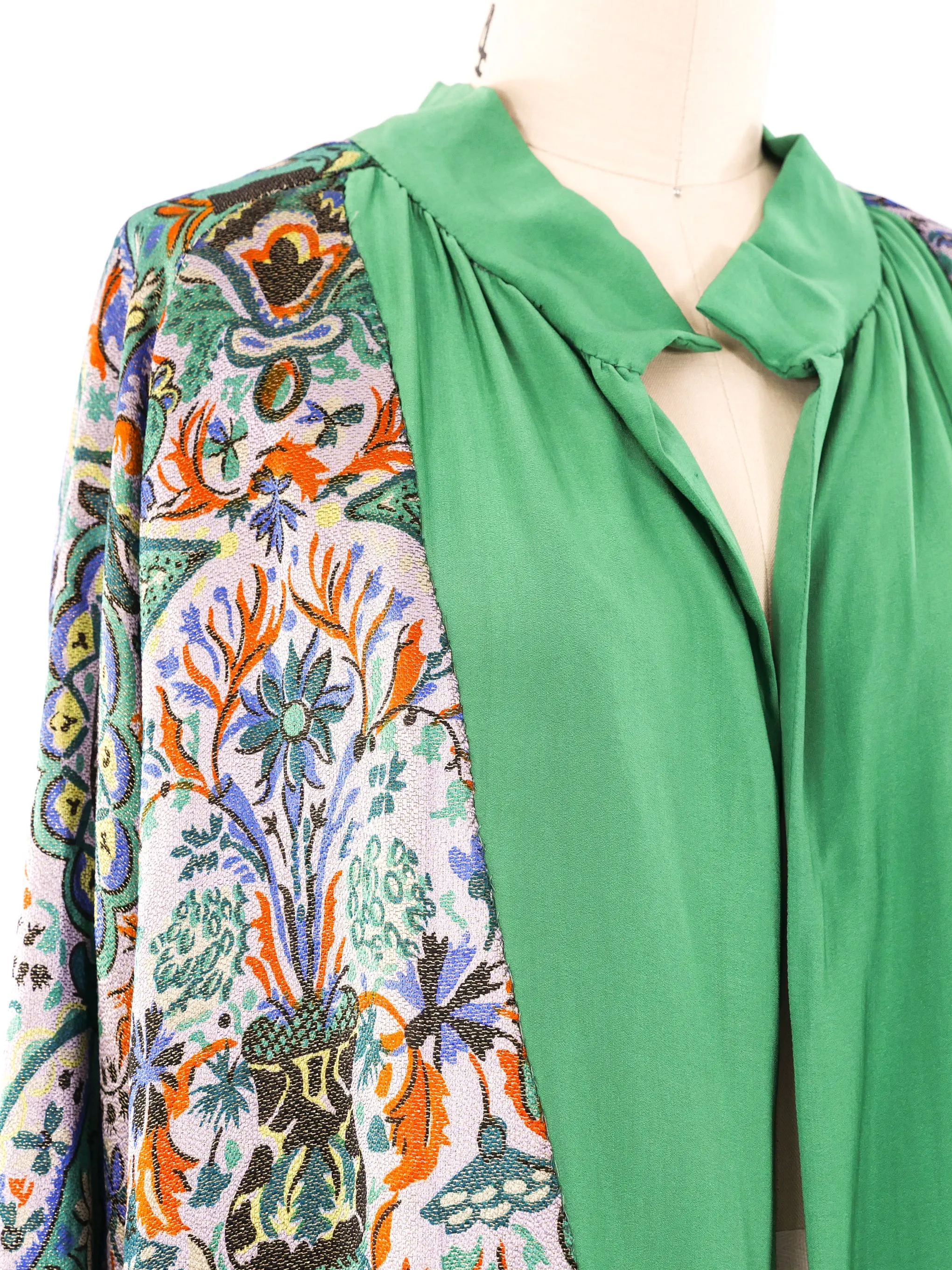 1920's Printed Lame Reversible Robe