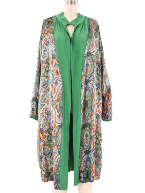 1920's Printed Lame Reversible Robe
