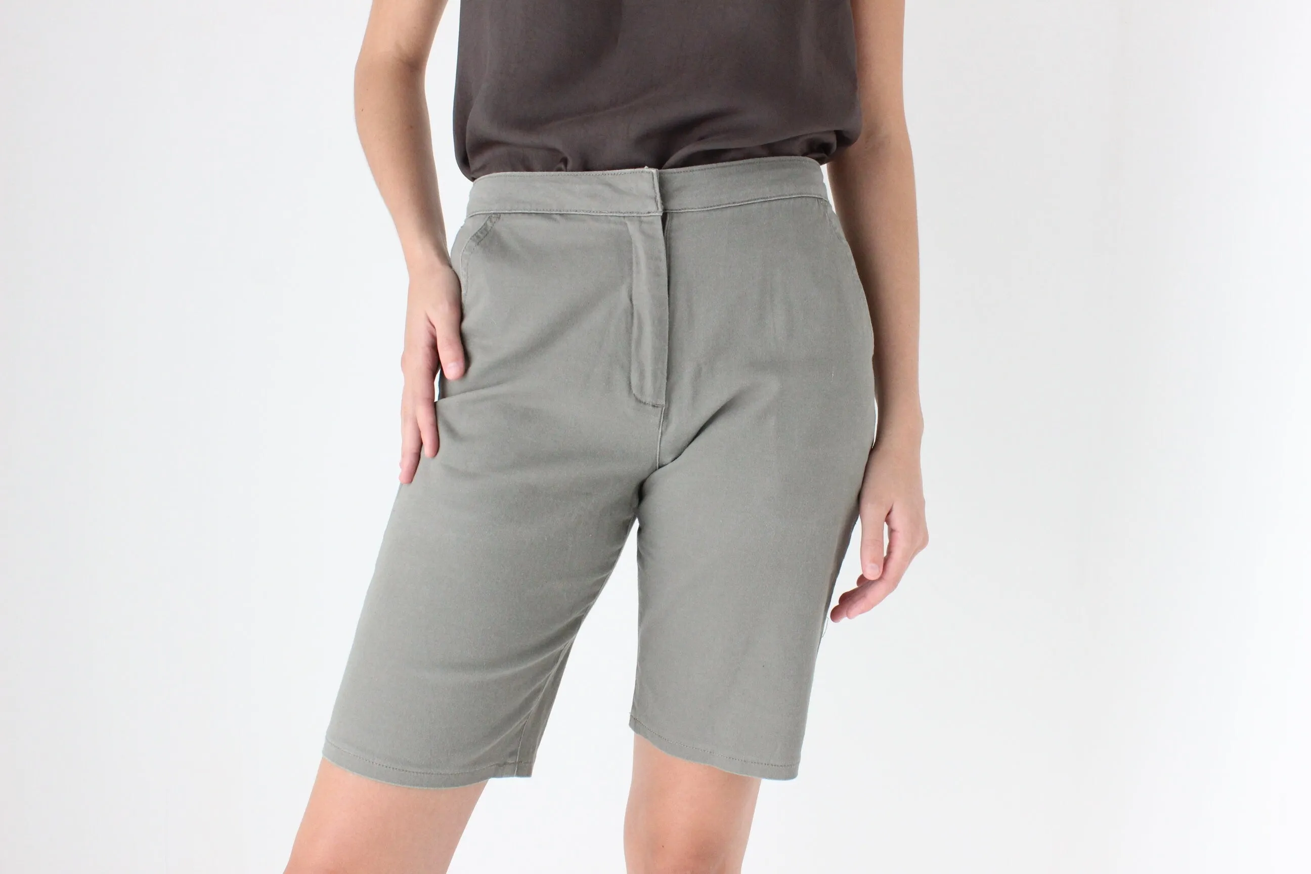 90s Neutral Cotton Knee Length Shorts
