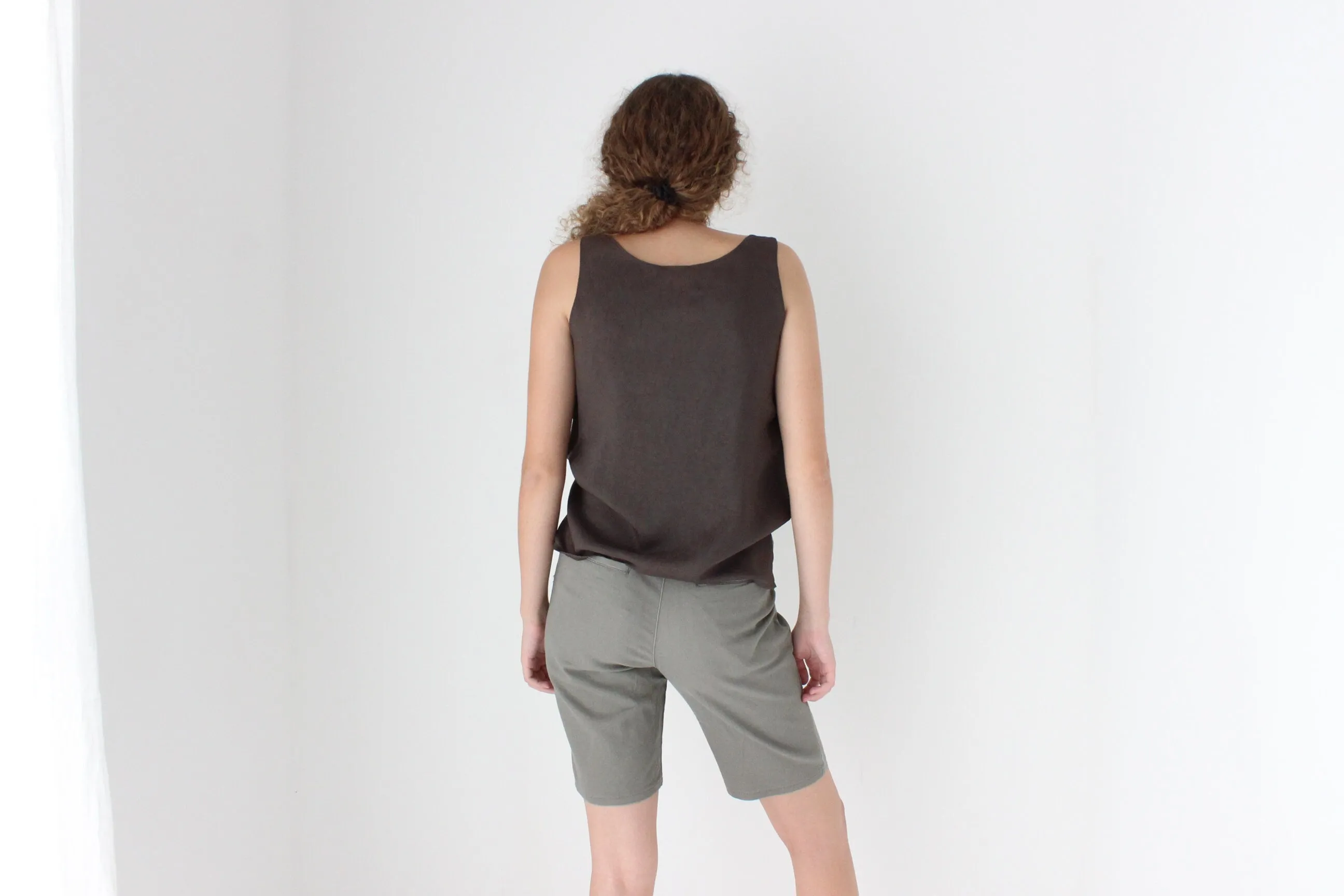 90s Neutral Cotton Knee Length Shorts