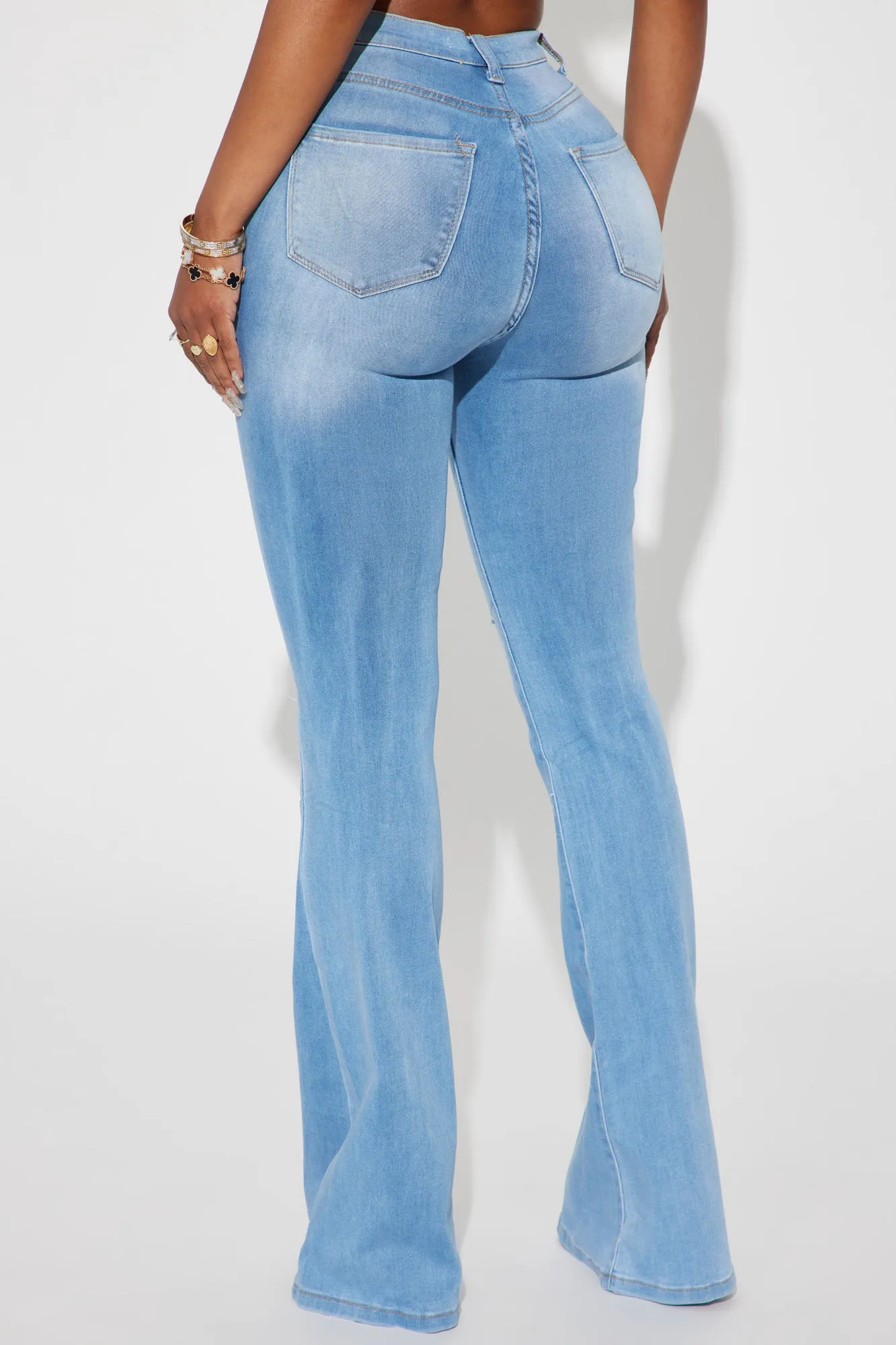 Always True Ripped Flare Jeans - Medium Wash