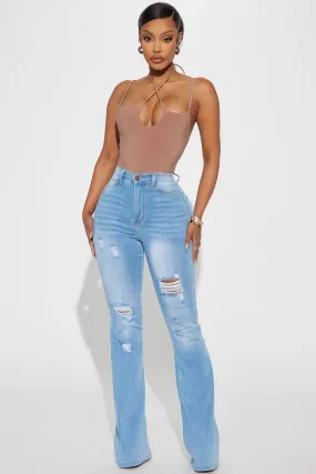 Always True Ripped Flare Jeans - Medium Wash