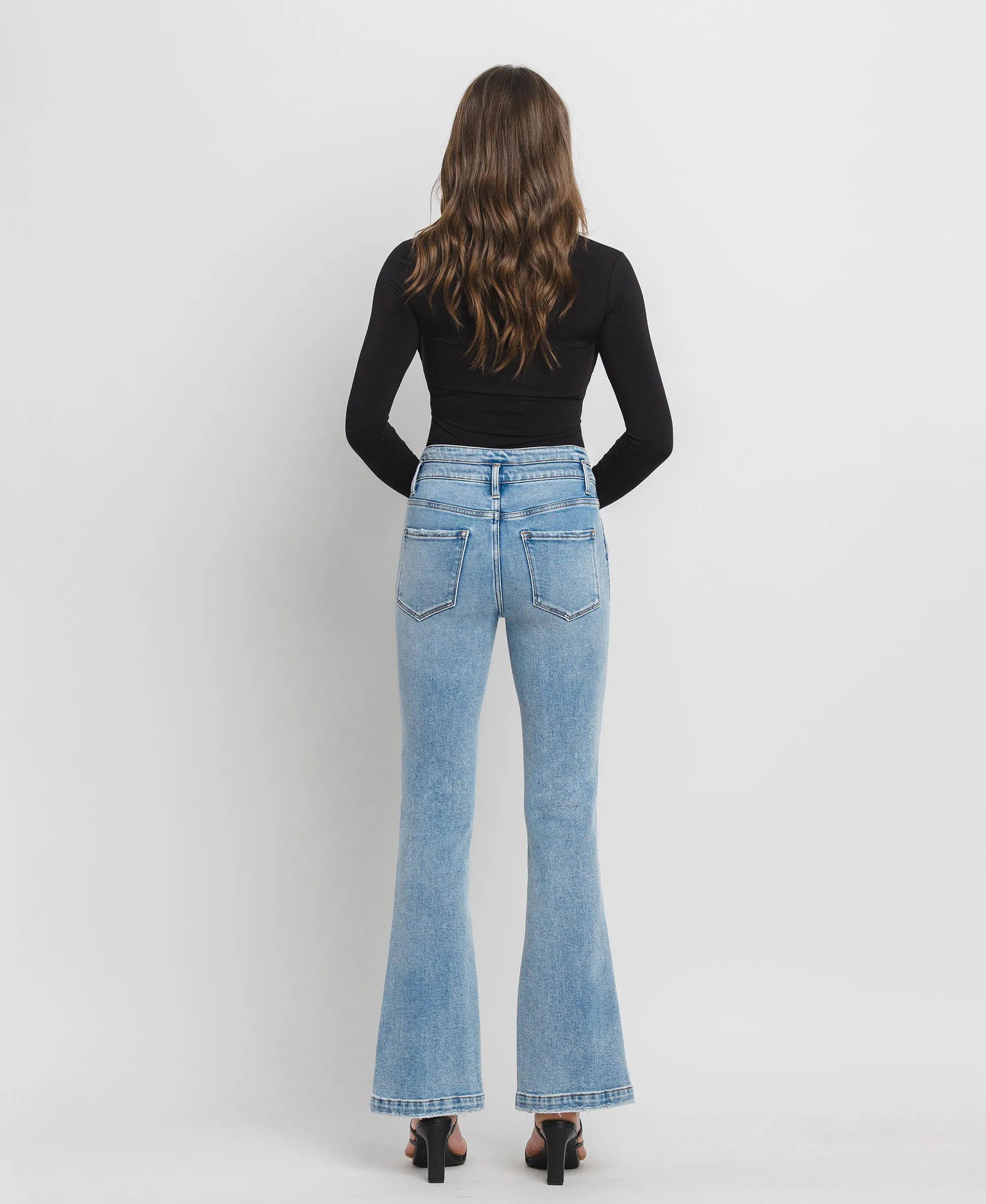 Amenity - High Rise Split Hem Flare Jeans