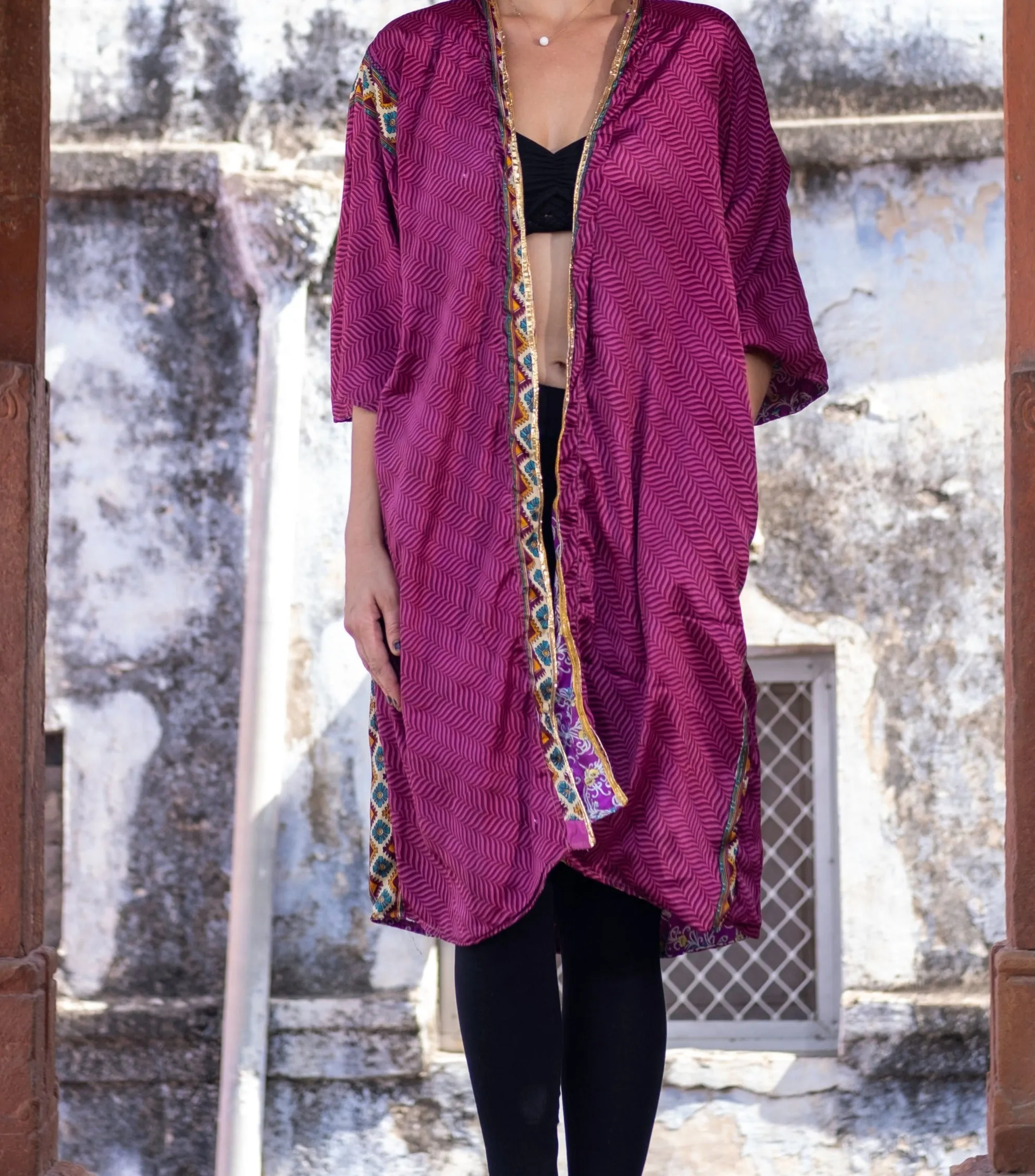 Amethyst Dream Reversible Saree Kimono