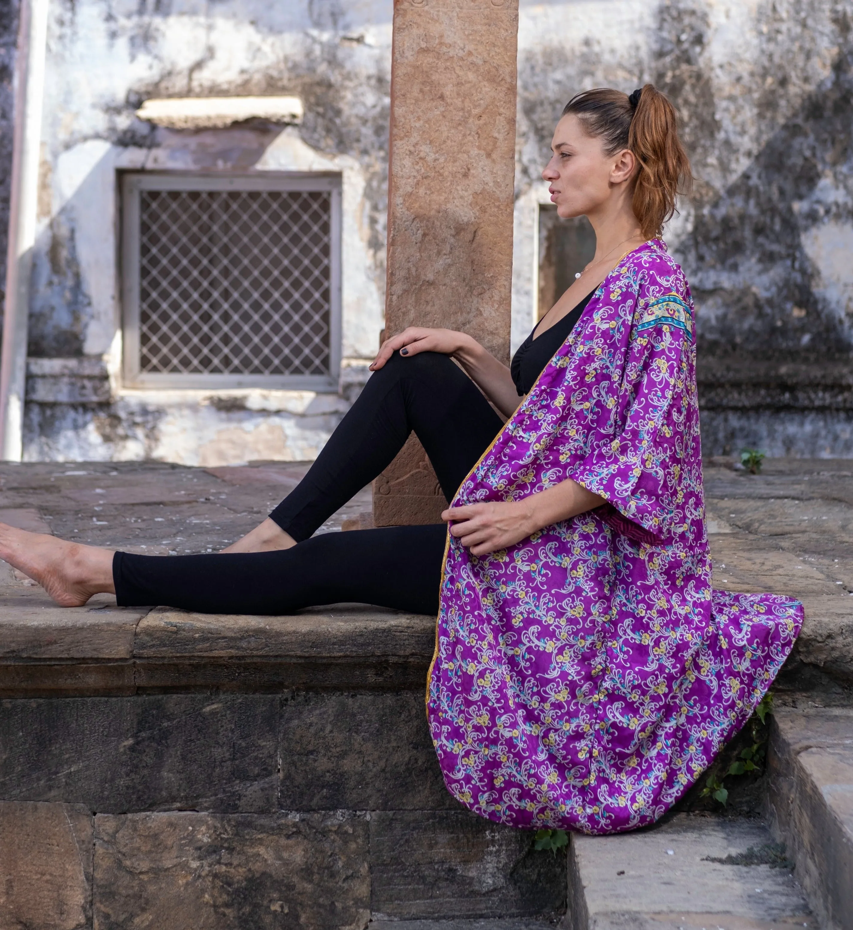 Amethyst Dream Reversible Saree Kimono