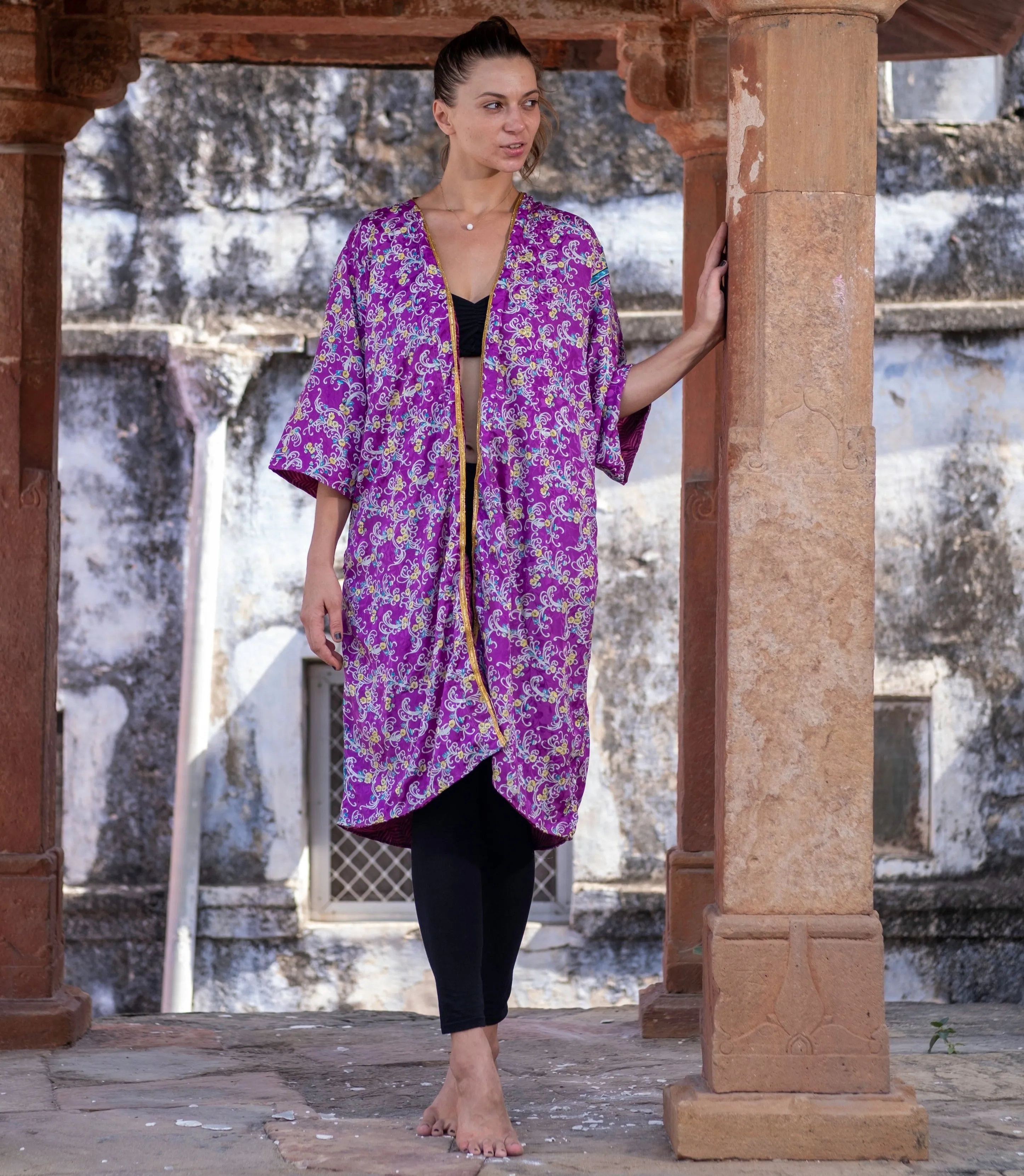 Amethyst Dream Reversible Saree Kimono