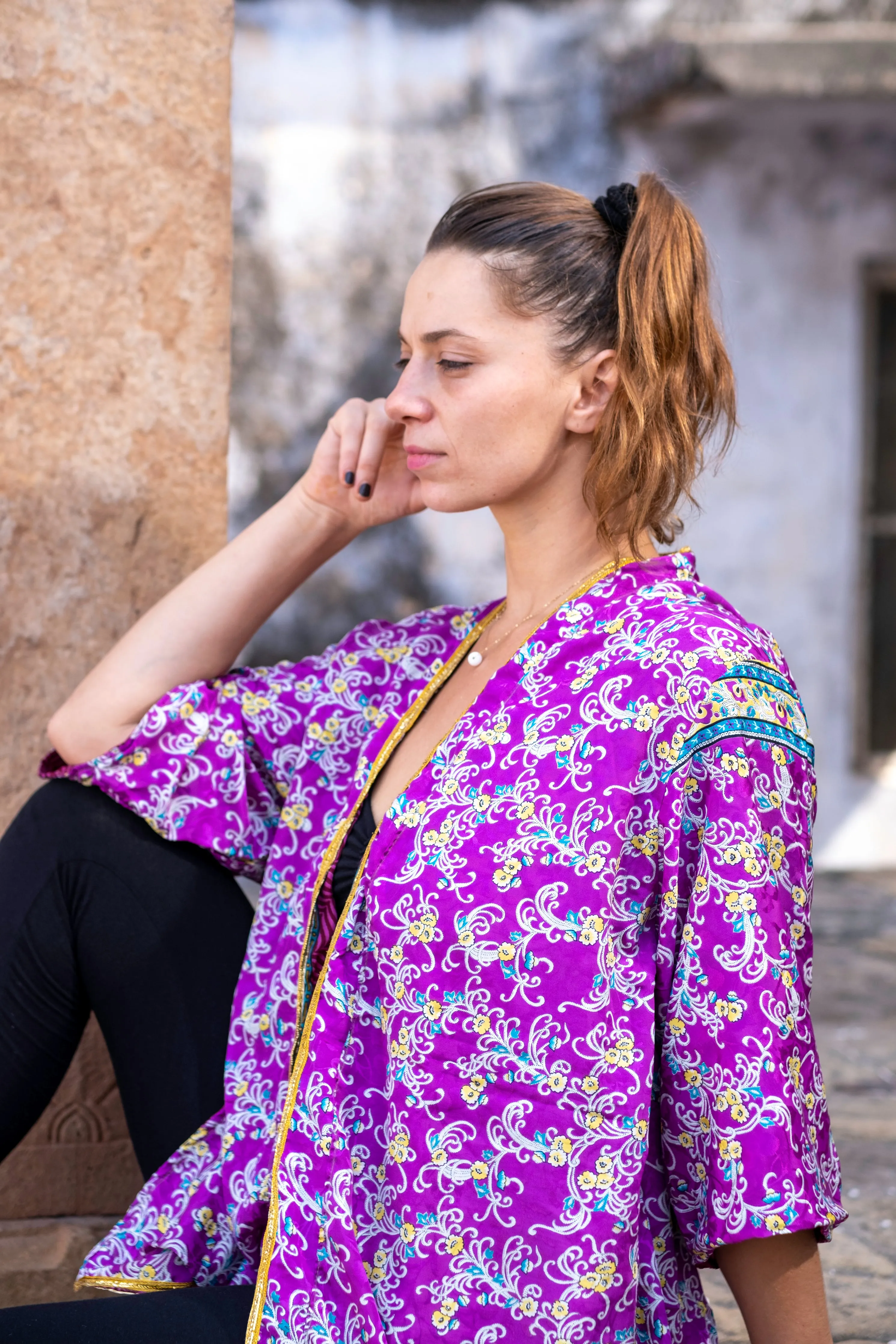 Amethyst Dream Reversible Saree Kimono