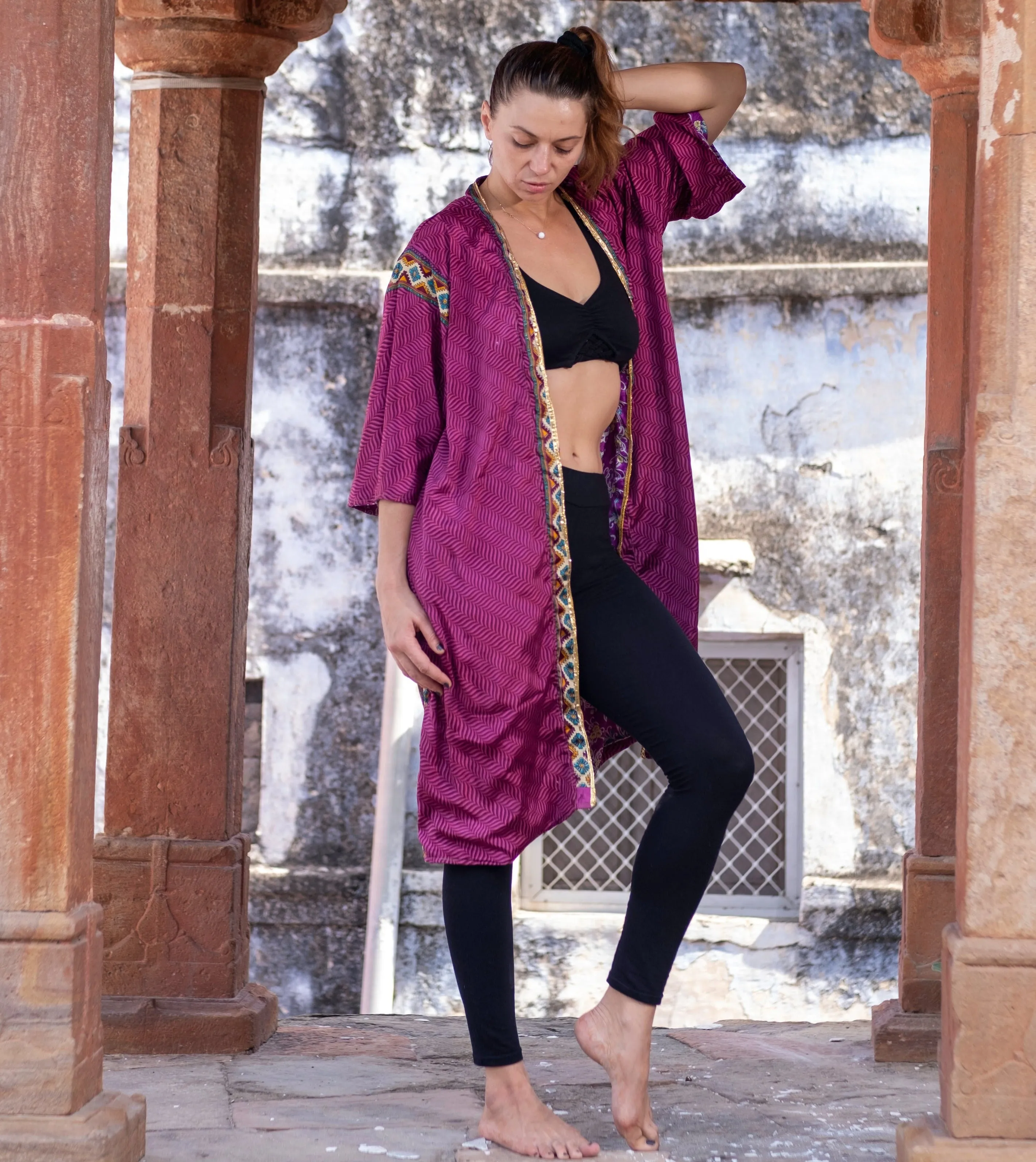 Amethyst Dream Reversible Saree Kimono