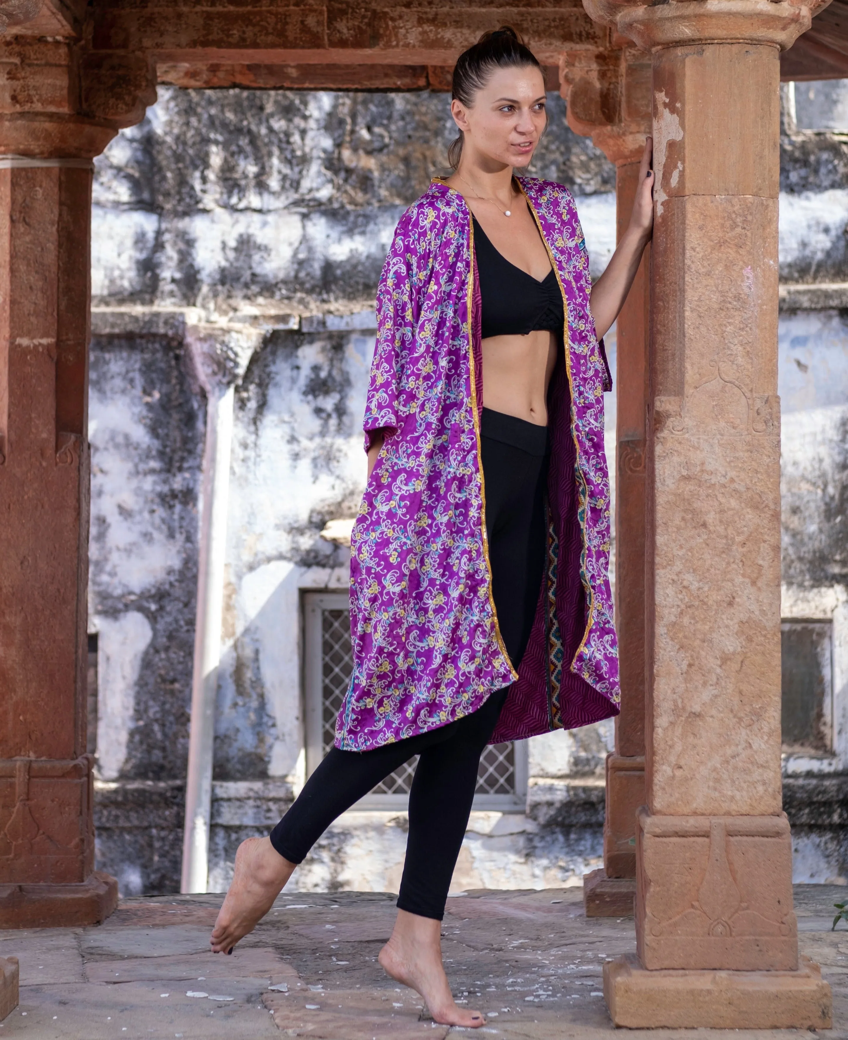 Amethyst Dream Reversible Saree Kimono