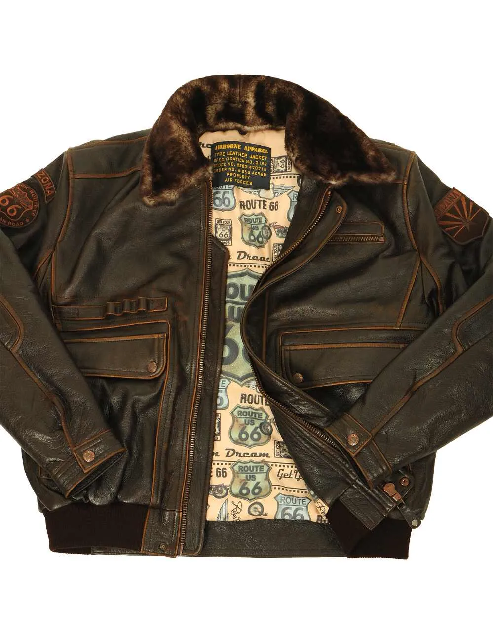 Arizona Route 66 Vintage Leather Jacket Art. 401