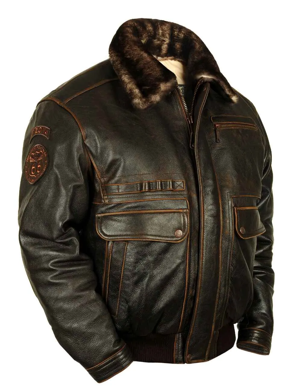 Arizona Route 66 Vintage Leather Jacket Art. 401