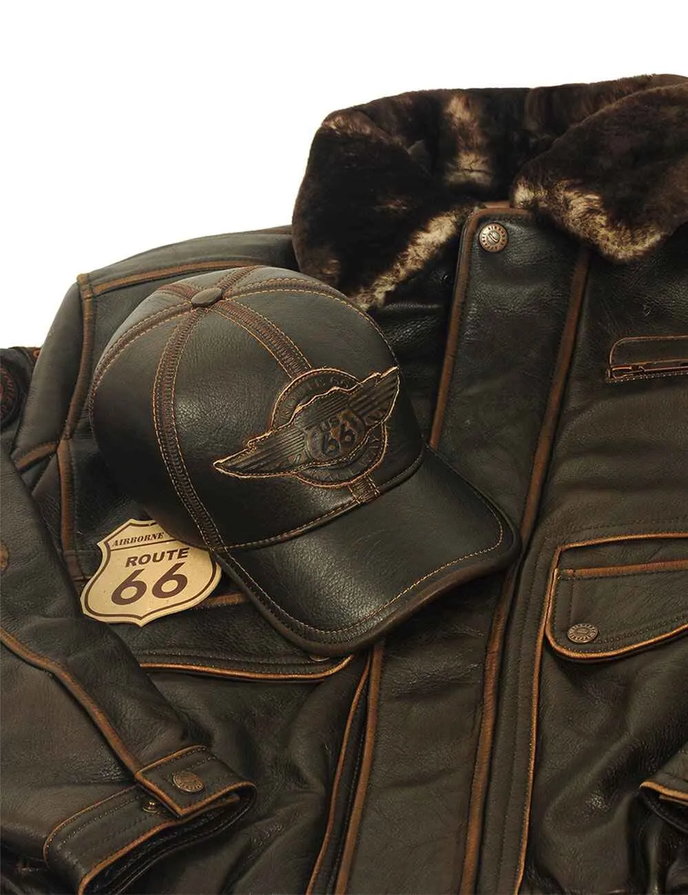 Arizona Route 66 Vintage Leather Jacket Art. 401