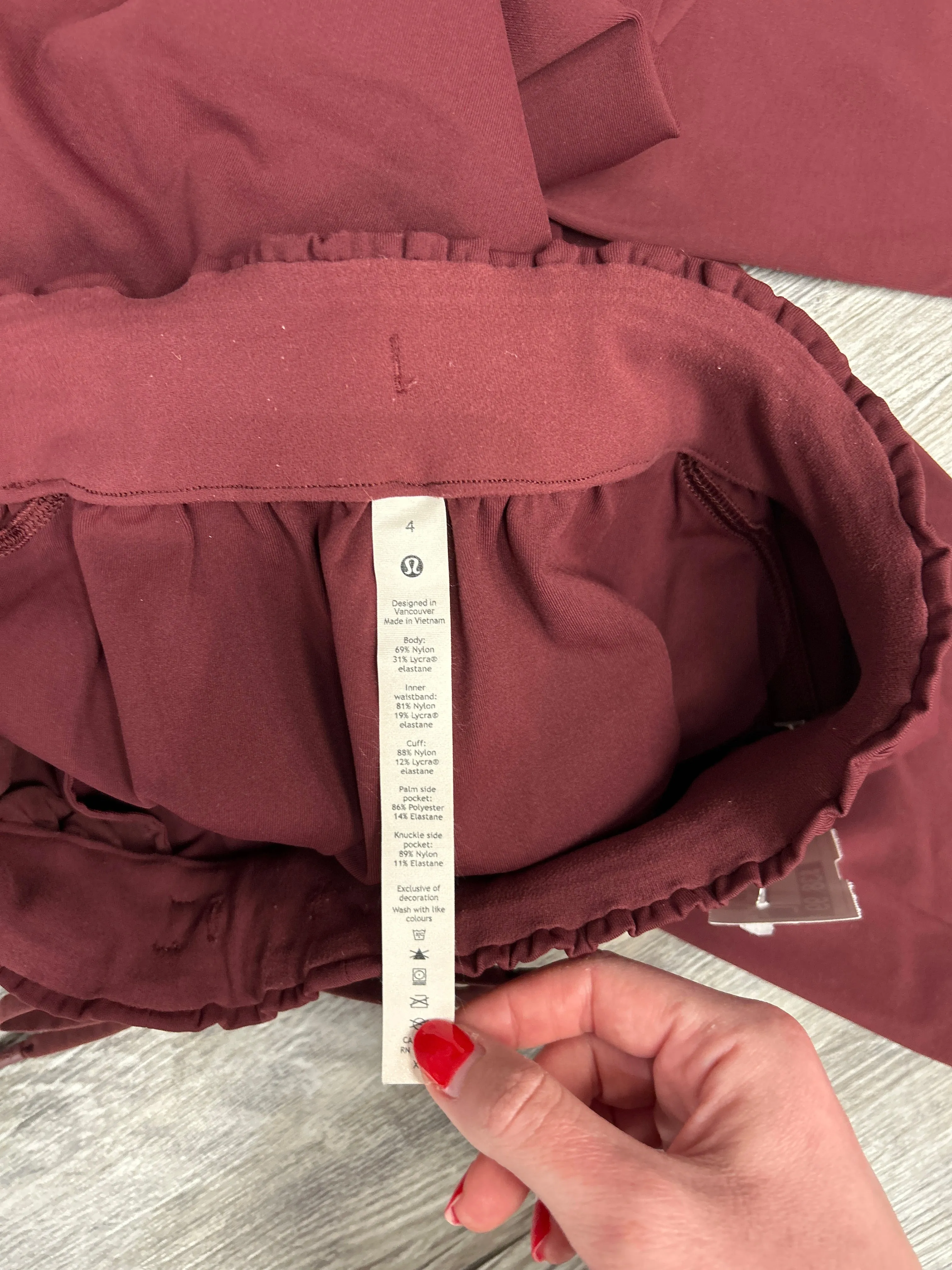 Athletic Pants By Lululemon In Red, Size: 4