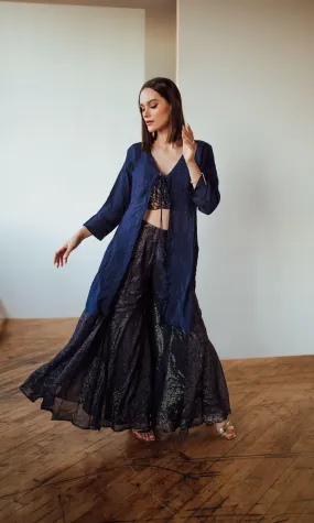 Azura Navy Palazzo Suit