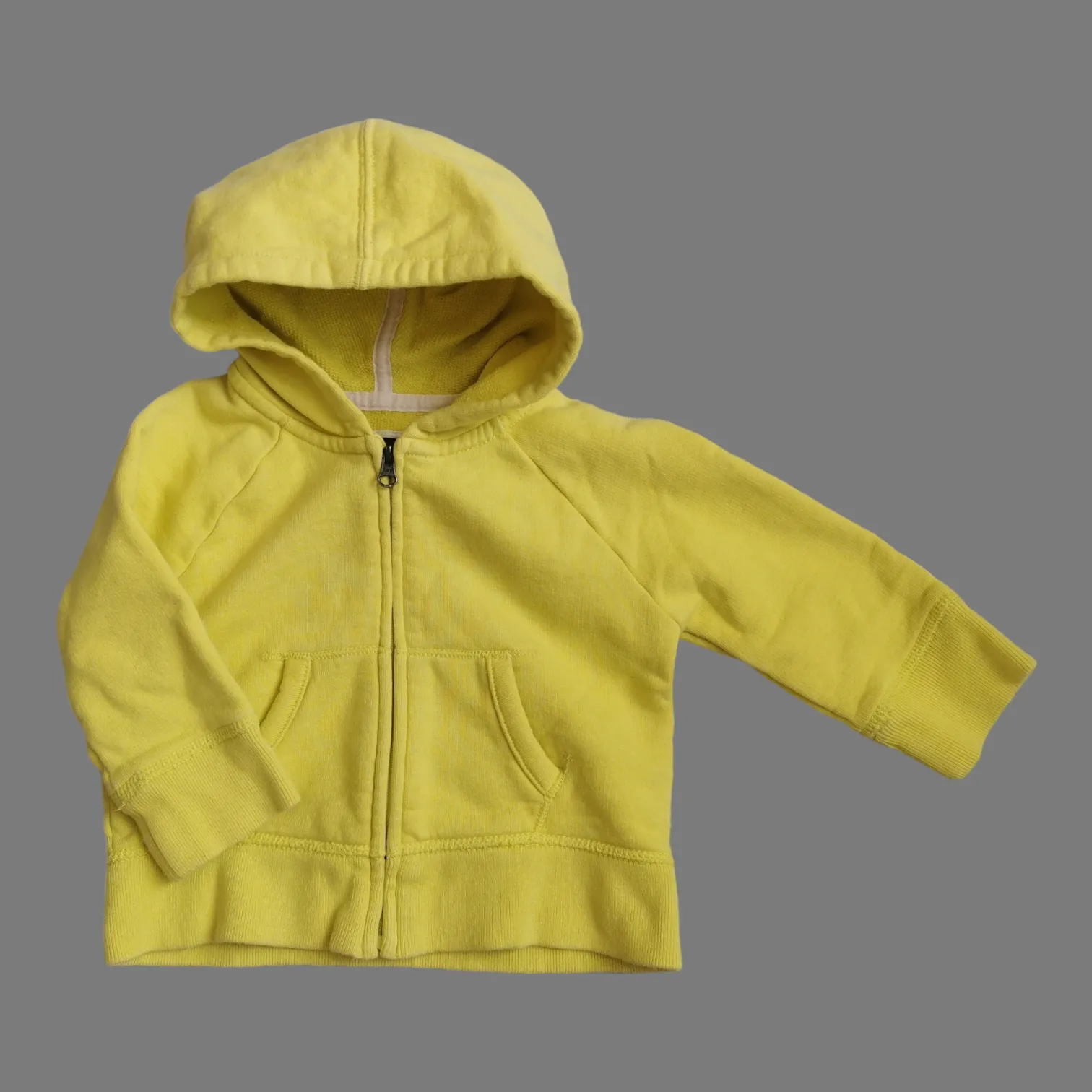 BABY BOY SIZE 12/18 MONTHS - Baby GAP, Yellow Zippered Hoodie EUC B30
