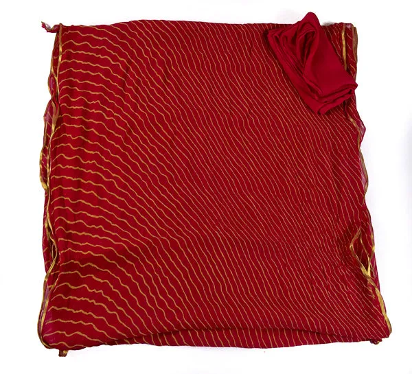 Beautiful pure chiffon sari leheriya