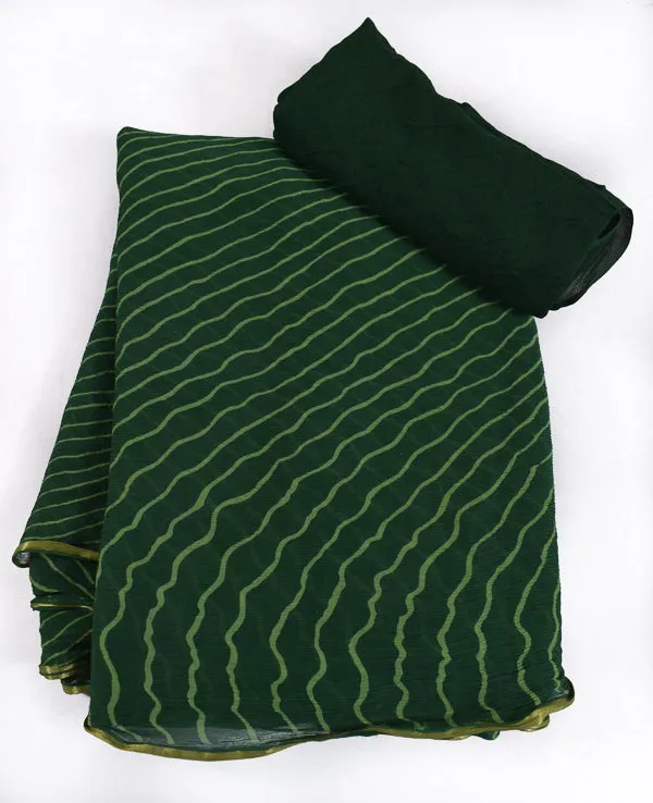 Beautiful pure chiffon sari leheriya