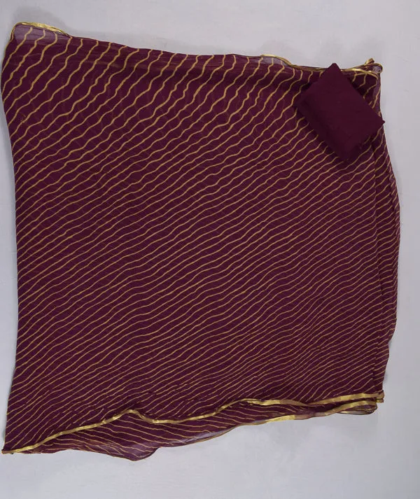 Beautiful pure chiffon sari leheriya