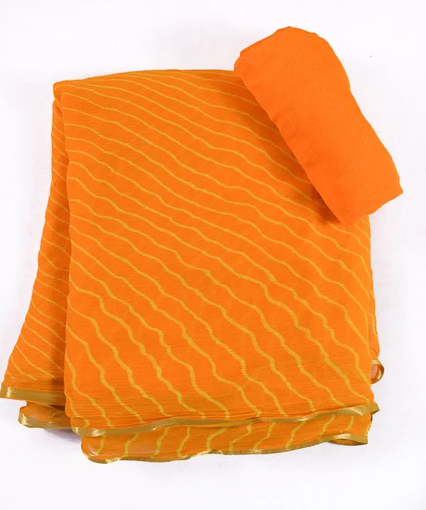 Beautiful pure chiffon sari leheriya