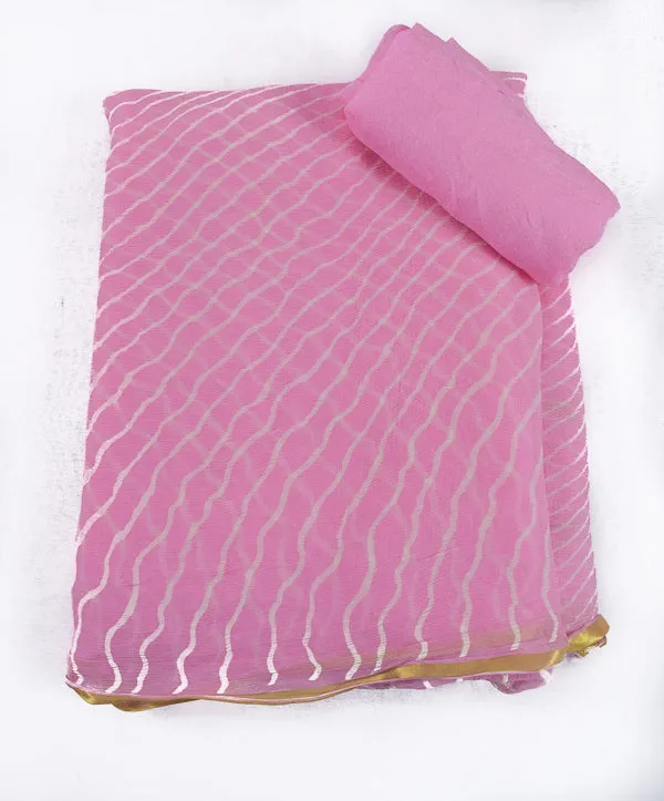 Beautiful pure chiffon sari leheriya