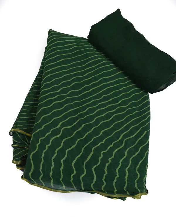 Beautiful pure chiffon sari leheriya