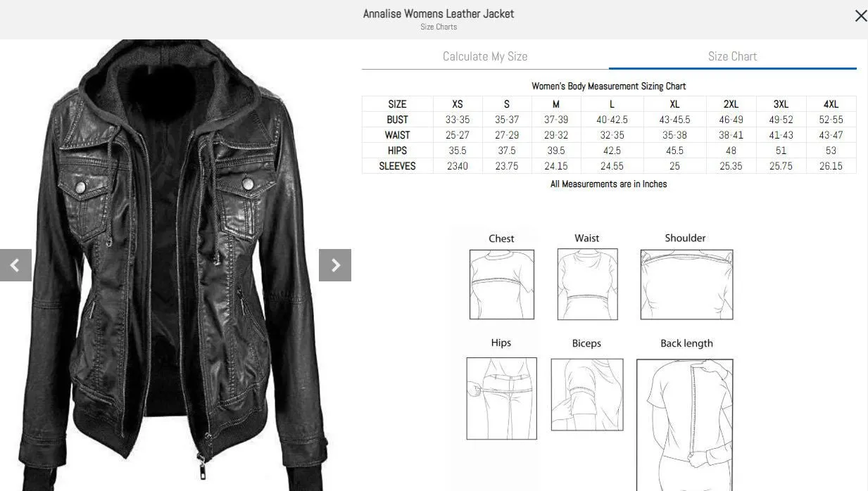 Black Annalise Womens Leather Jacket (100% Genuine Lambskin)