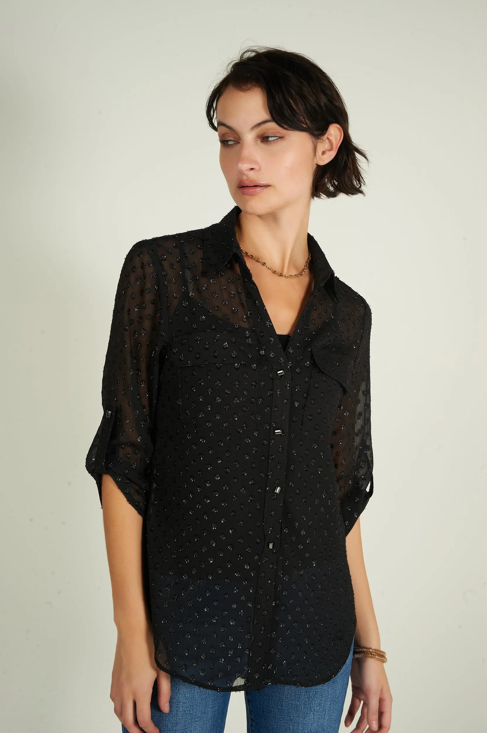 Blouse imprimée en chiffon - PINOT-HOL - (R-B10)