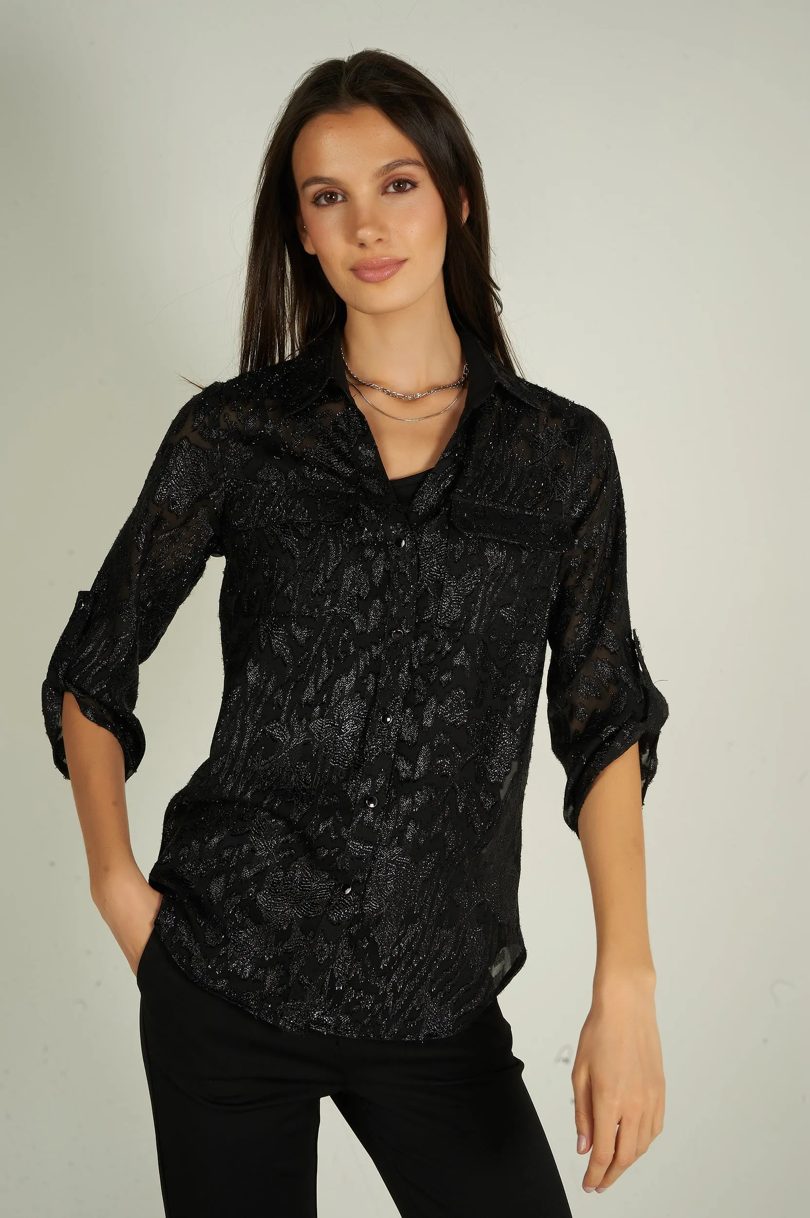Blouse imprimée en chiffon - PINOT-HOL - (R-B10)