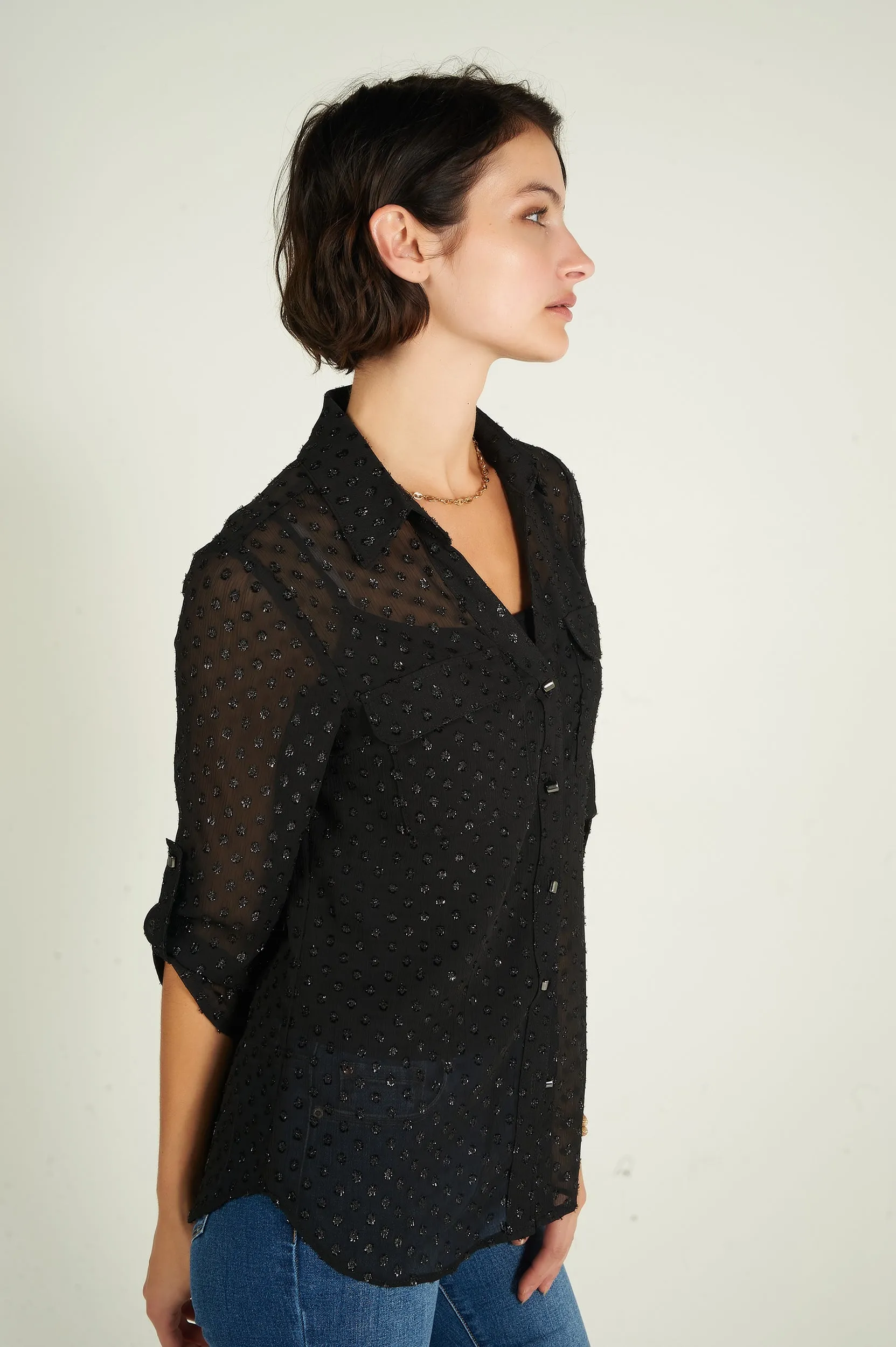 Blouse imprimée en chiffon - PINOT-HOL - (R-B10)