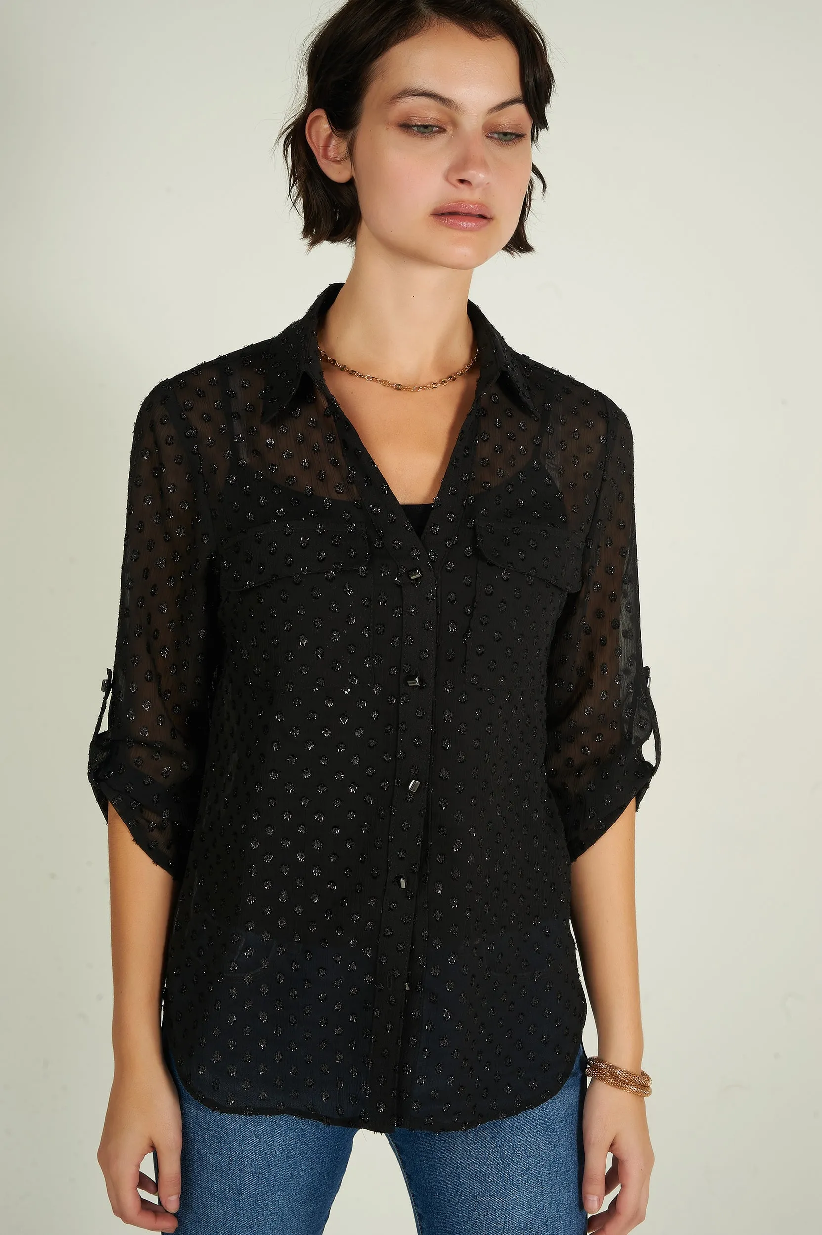 Blouse imprimée en chiffon - PINOT-HOL - (R-B10)