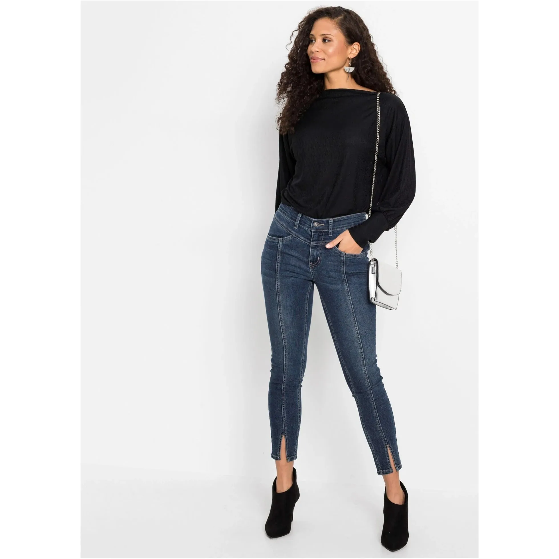 Bodyflirt Blue Stone Stretch Jeans with Slits