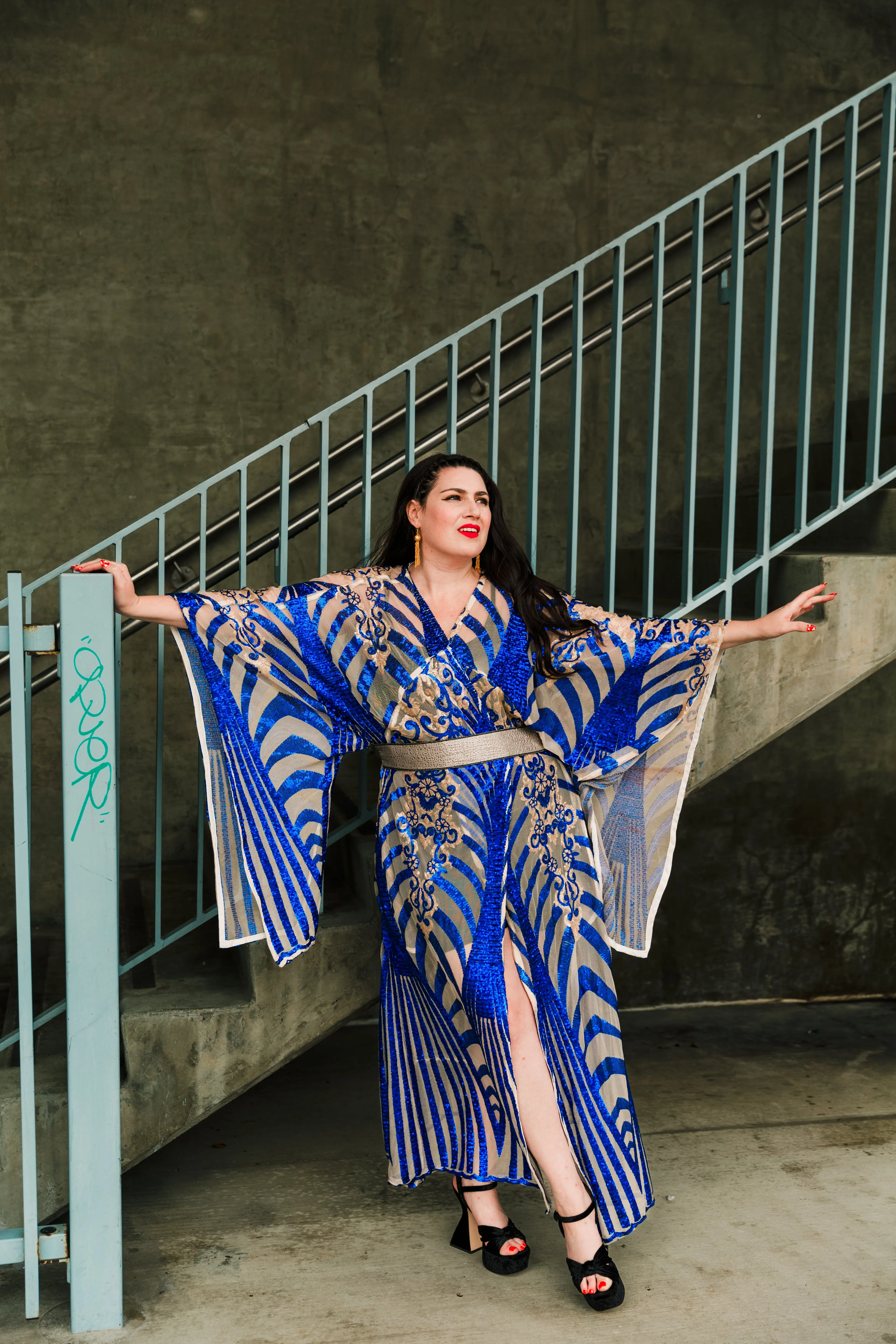 Bohémienne Kimono Robe “Aphrodite” (Blue) Runway Edition