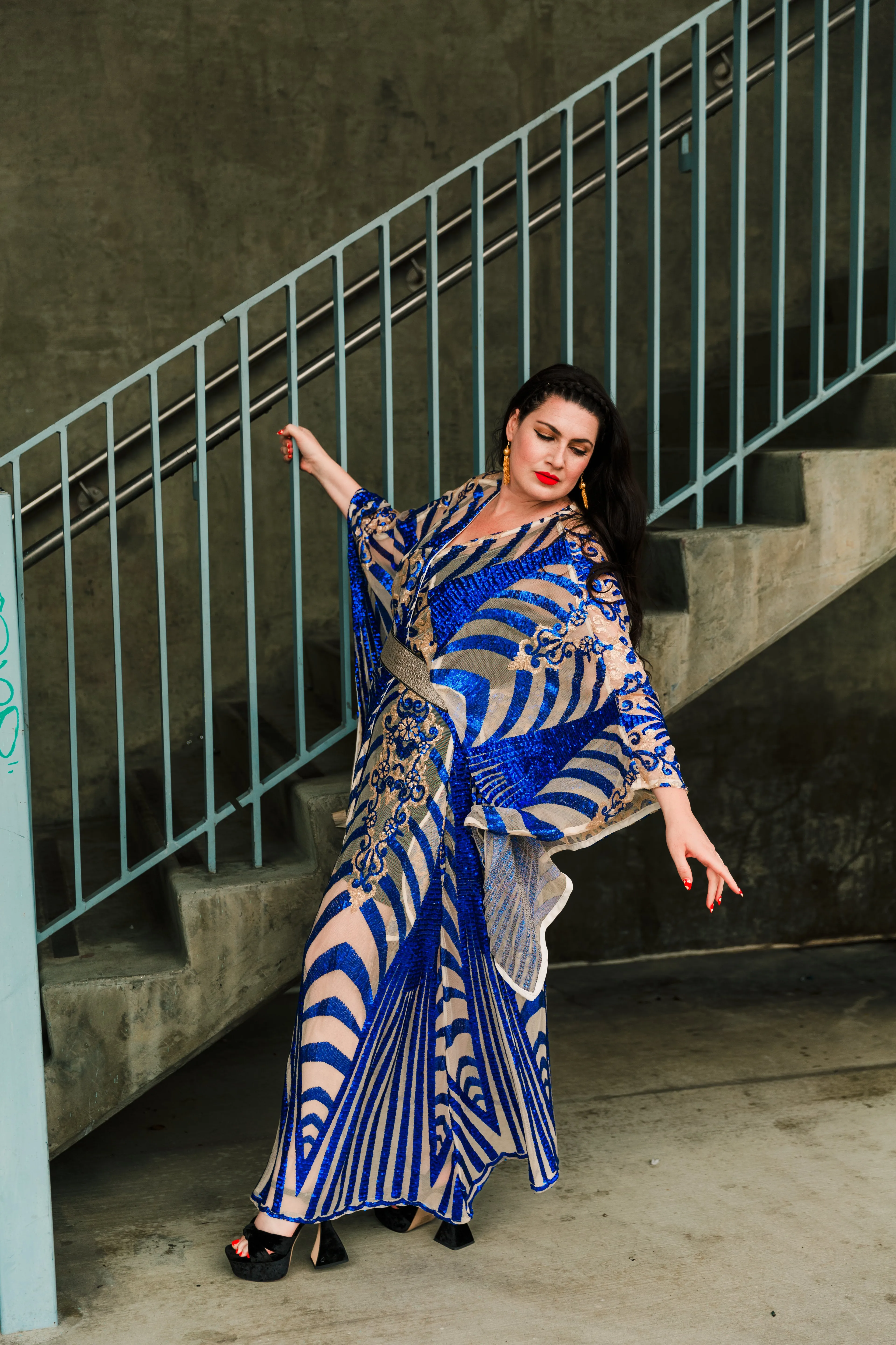 Bohémienne Kimono Robe “Aphrodite” (Blue) Runway Edition