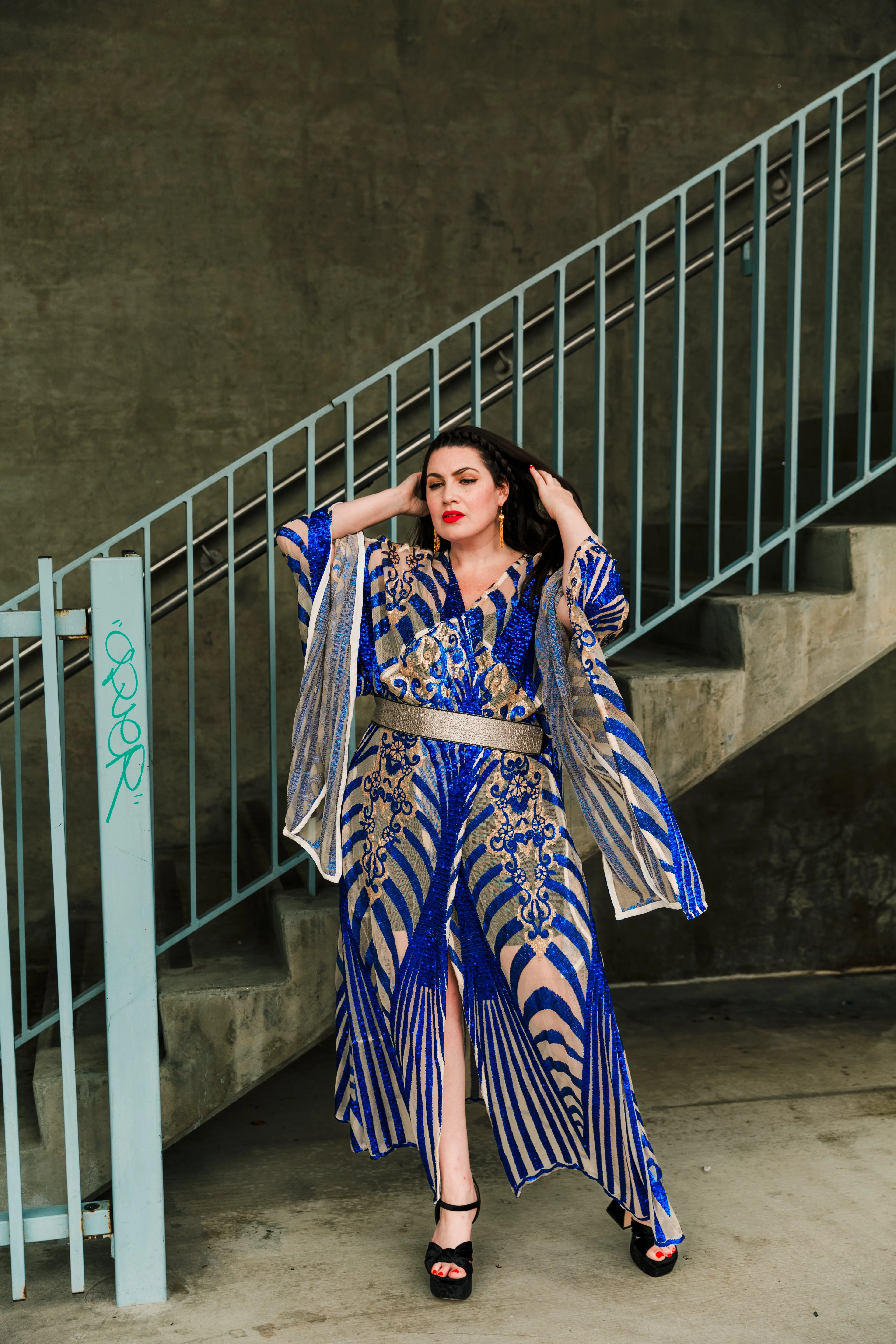 Bohémienne Kimono Robe “Aphrodite” (Blue) Runway Edition