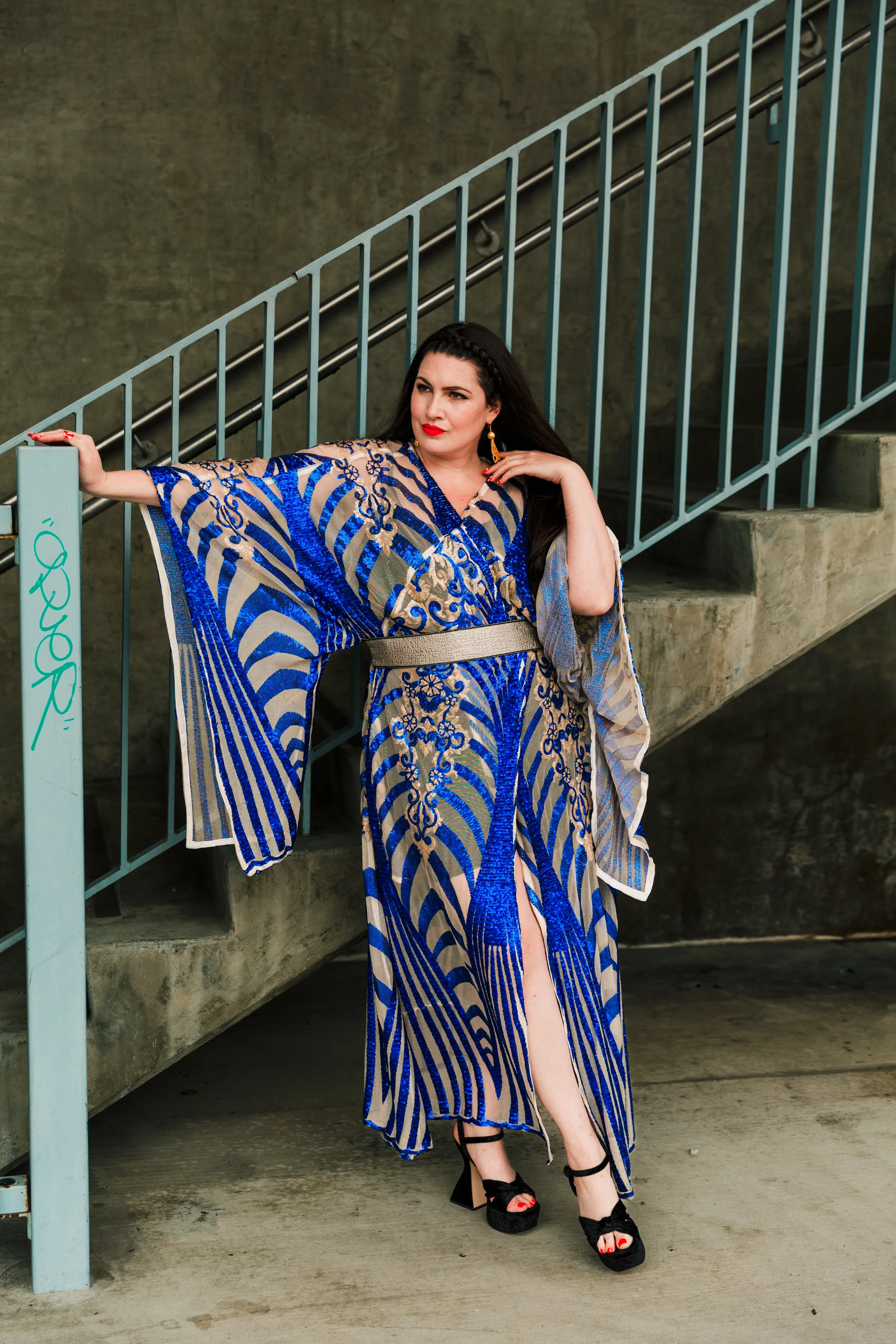 Bohémienne Kimono Robe “Aphrodite” (Blue) Runway Edition
