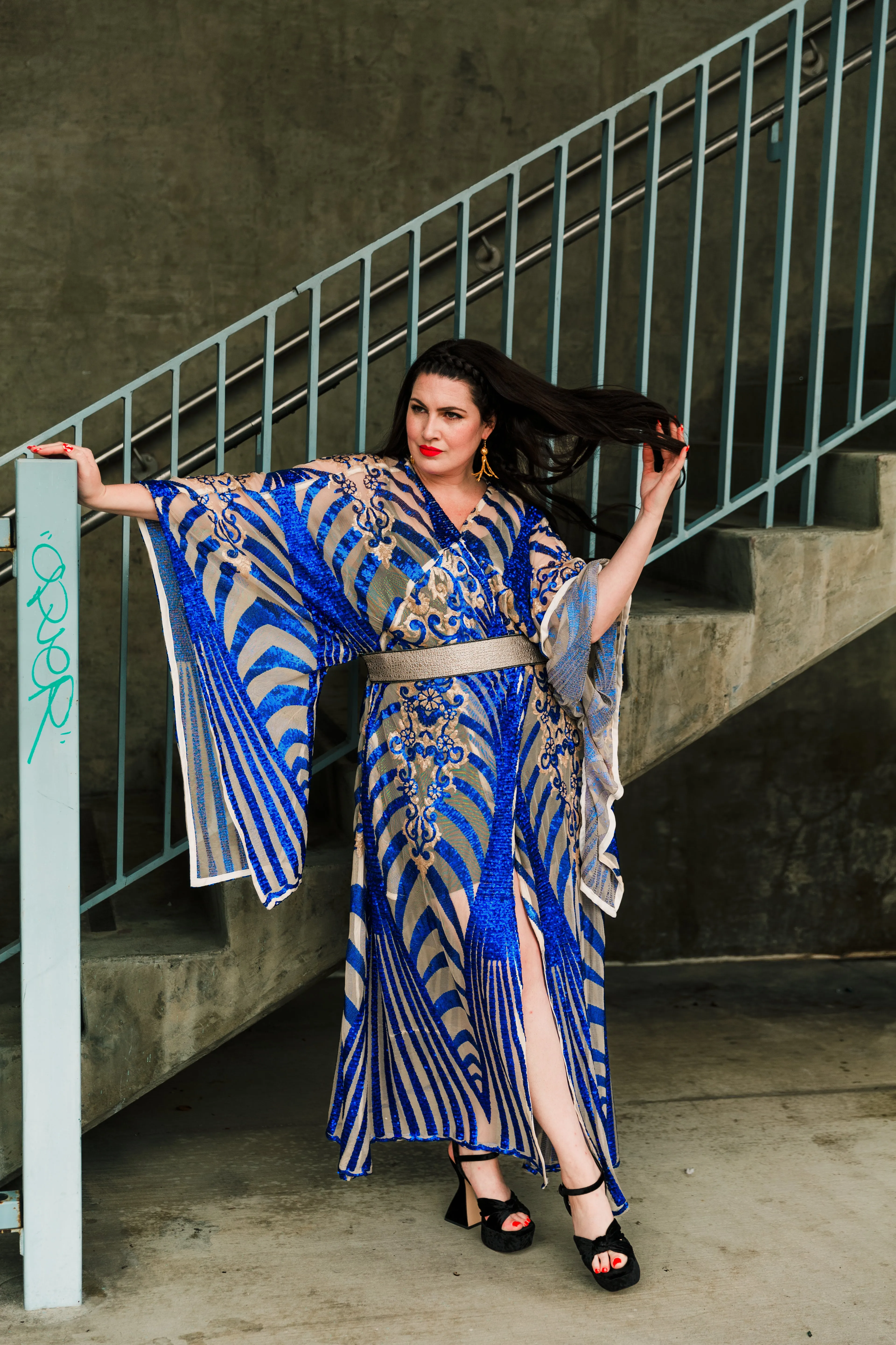 Bohémienne Kimono Robe “Aphrodite” (Blue) Runway Edition