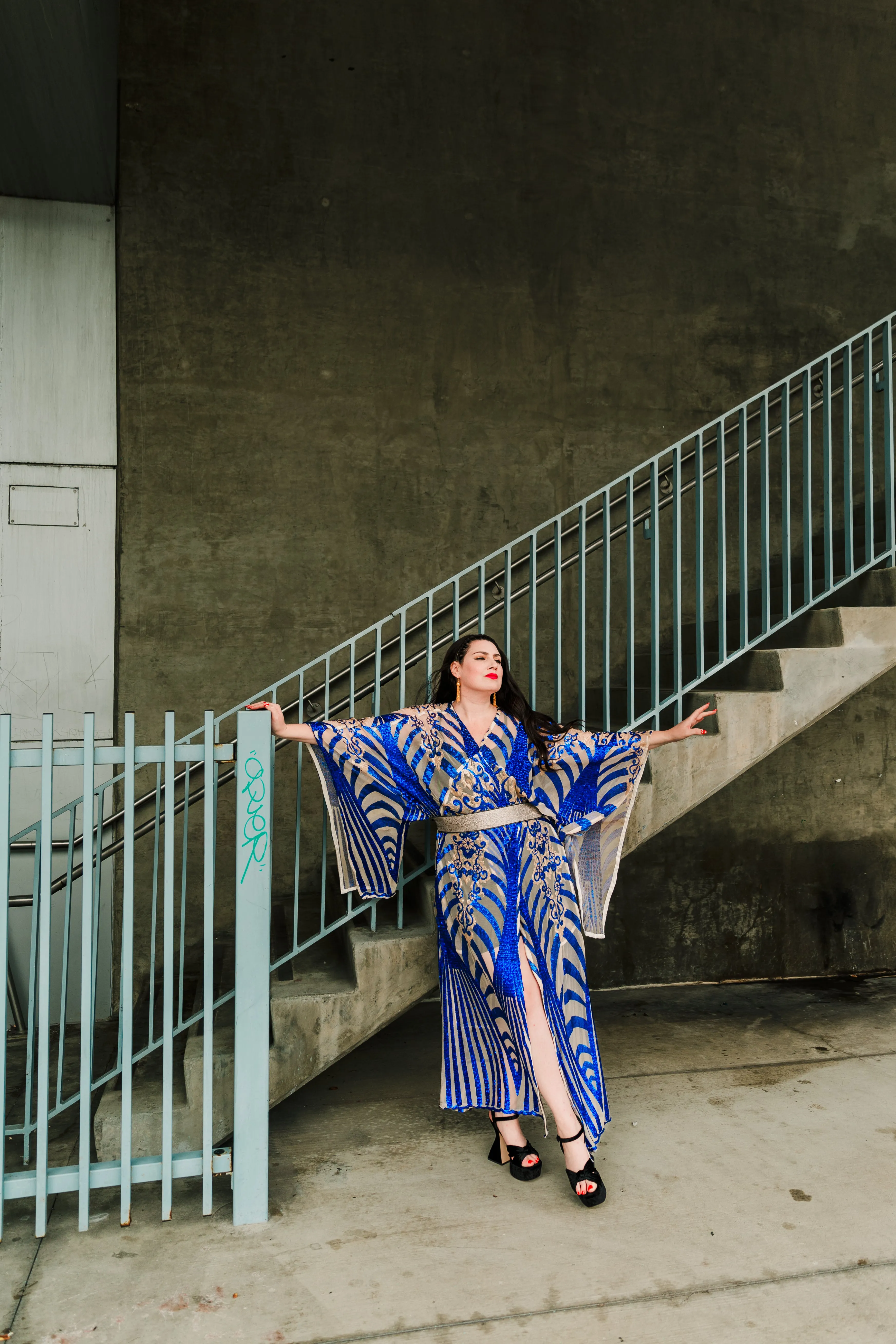 Bohémienne Kimono Robe “Aphrodite” (Blue) Runway Edition