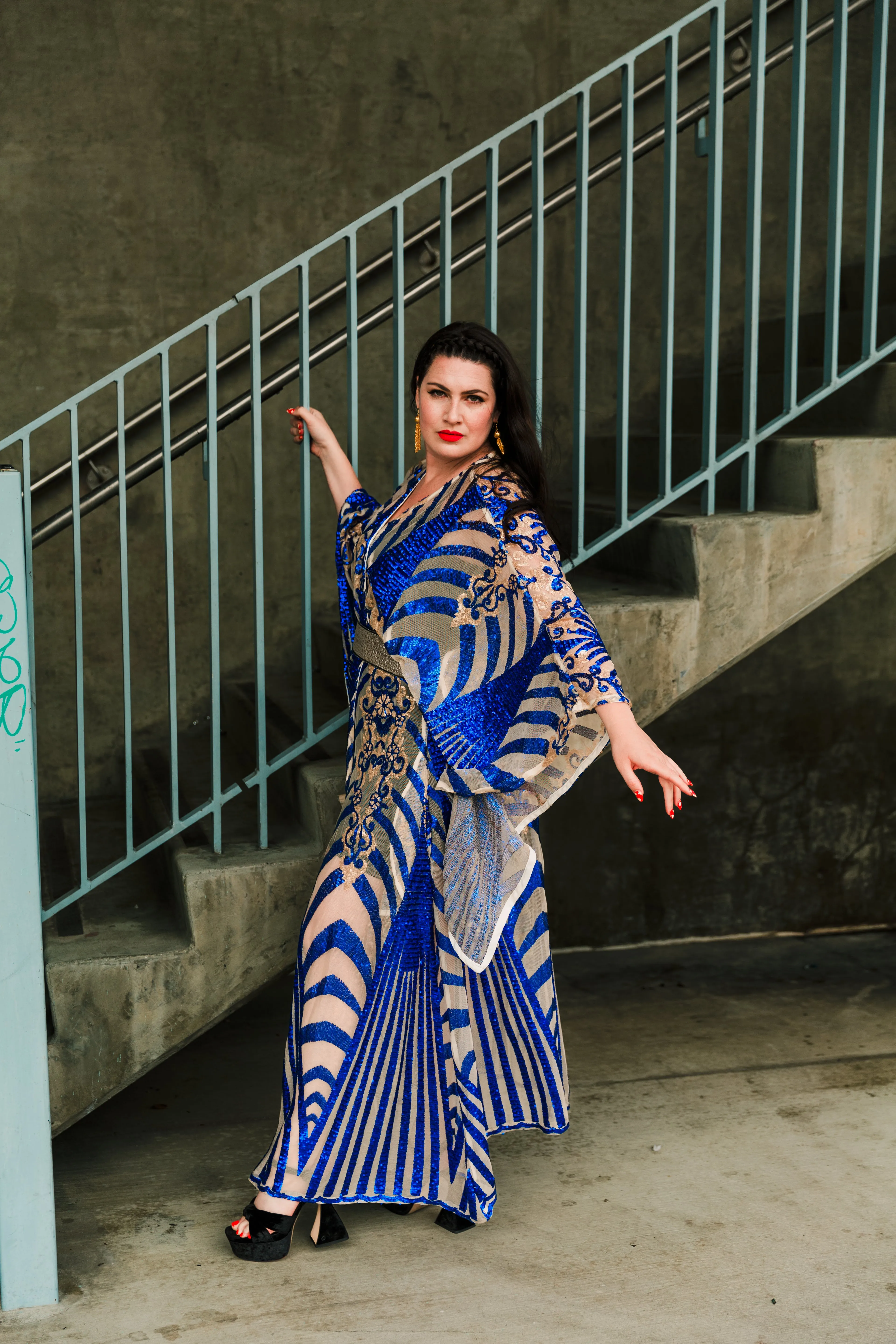 Bohémienne Kimono Robe “Aphrodite” (Blue) Runway Edition