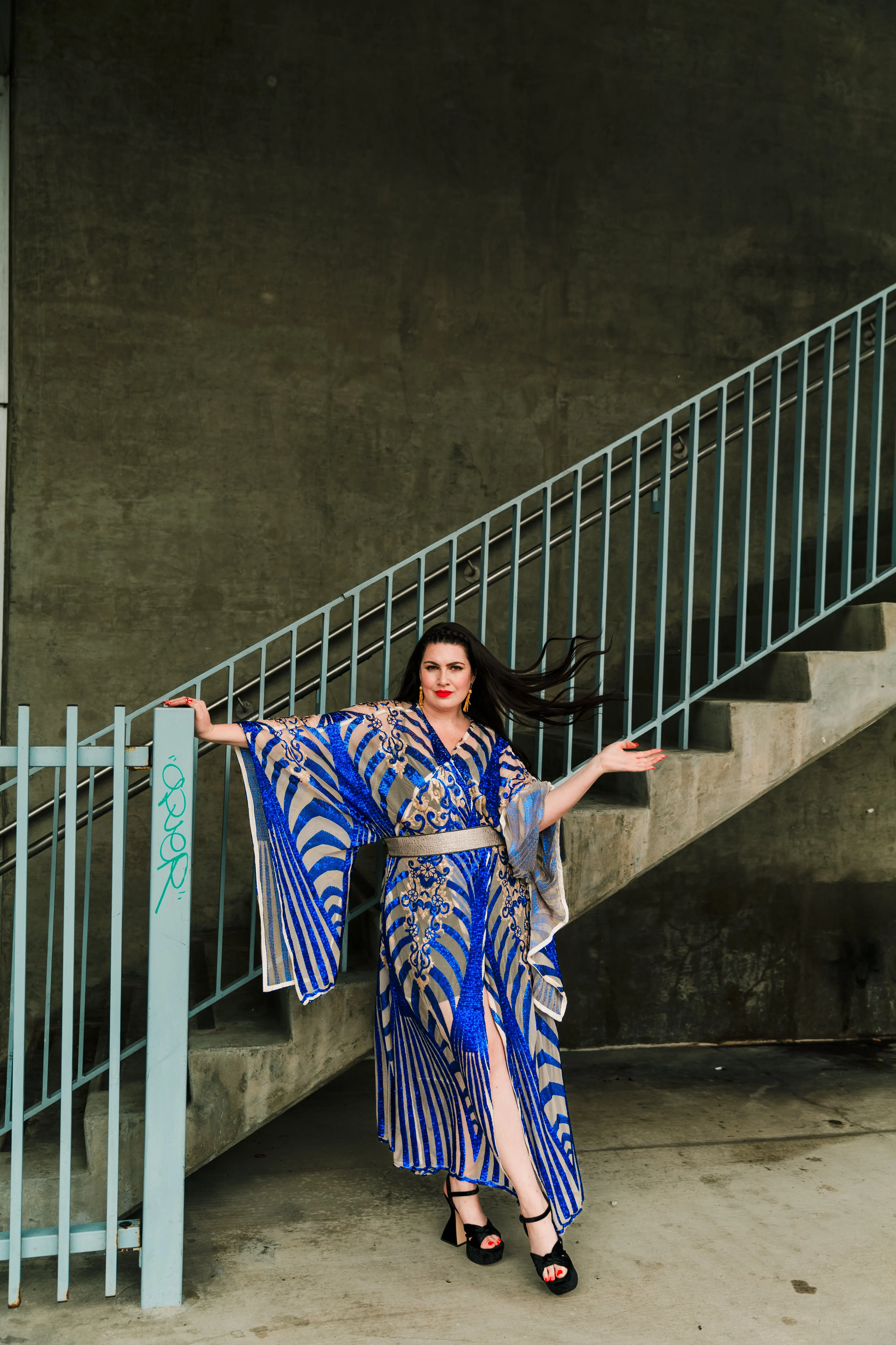 Bohémienne Kimono Robe “Aphrodite” (Blue) Runway Edition