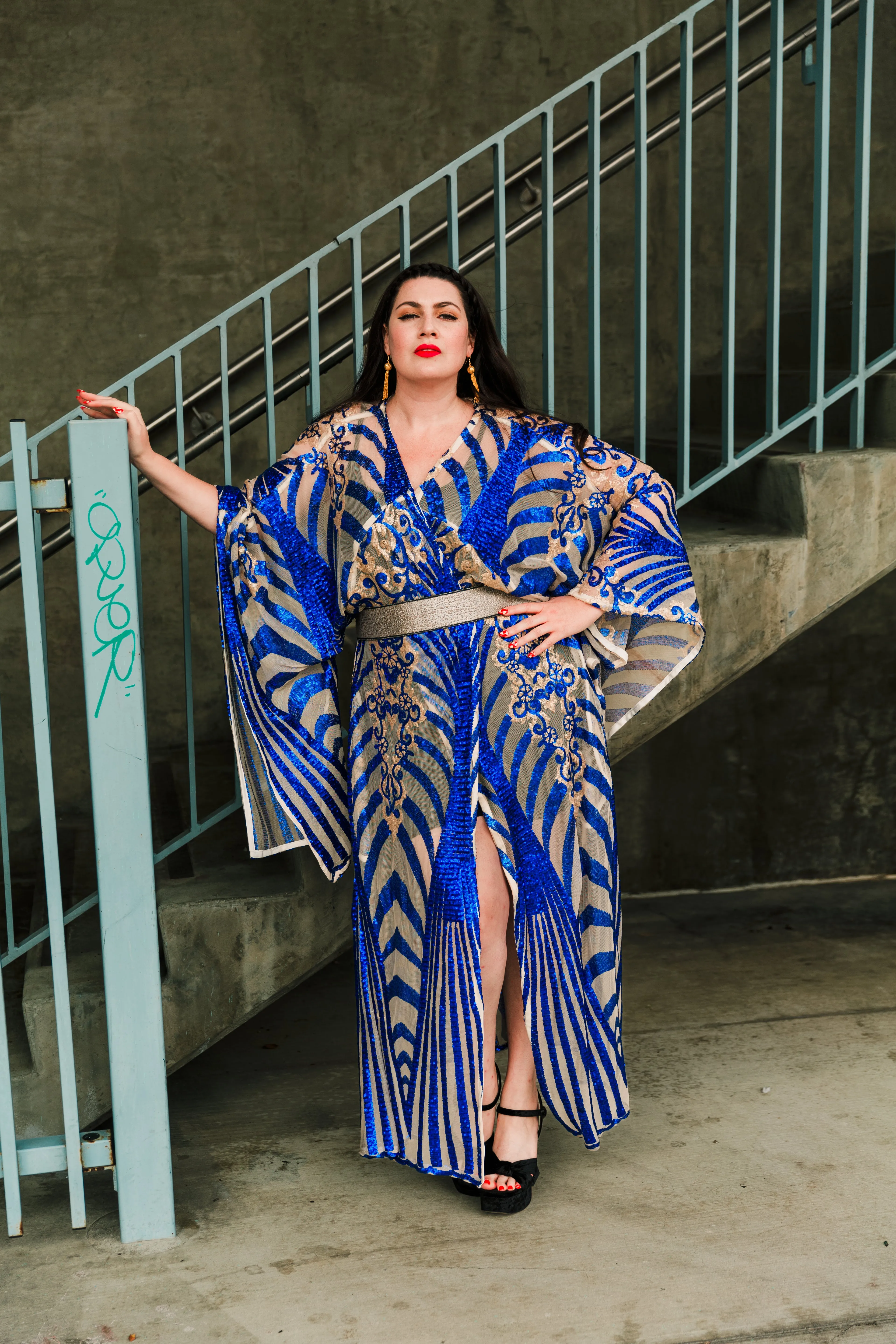 Bohémienne Kimono Robe “Aphrodite” (Blue) Runway Edition