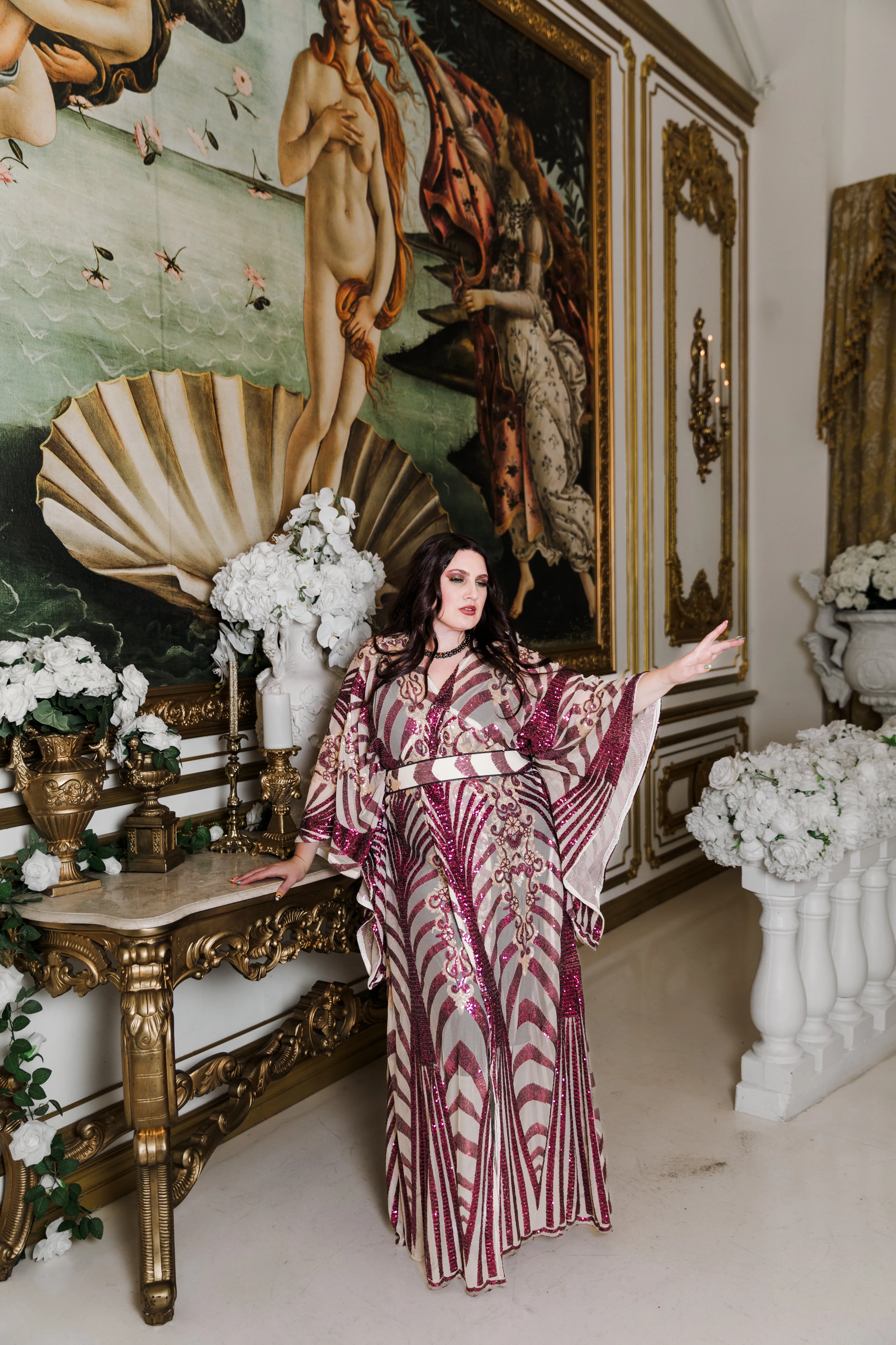 Bohémienne Kimono Robe “Aphrodite” (Garnet) Runway Edition