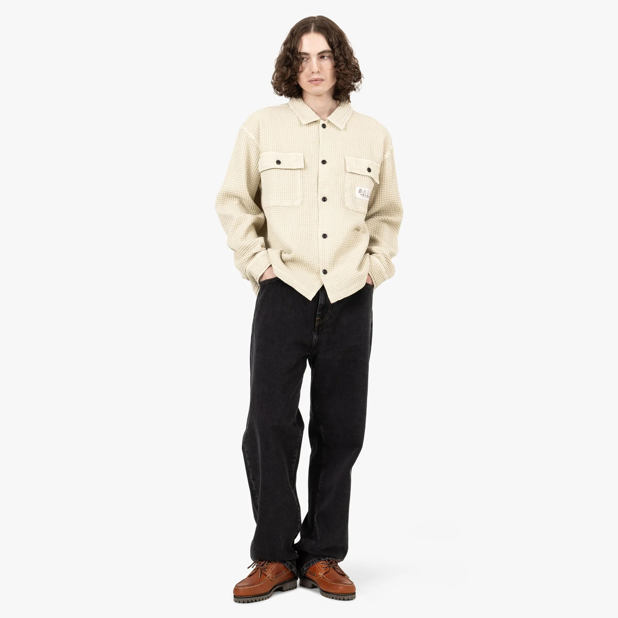 Brain Dead Waffle Button Front Shirt / Tan