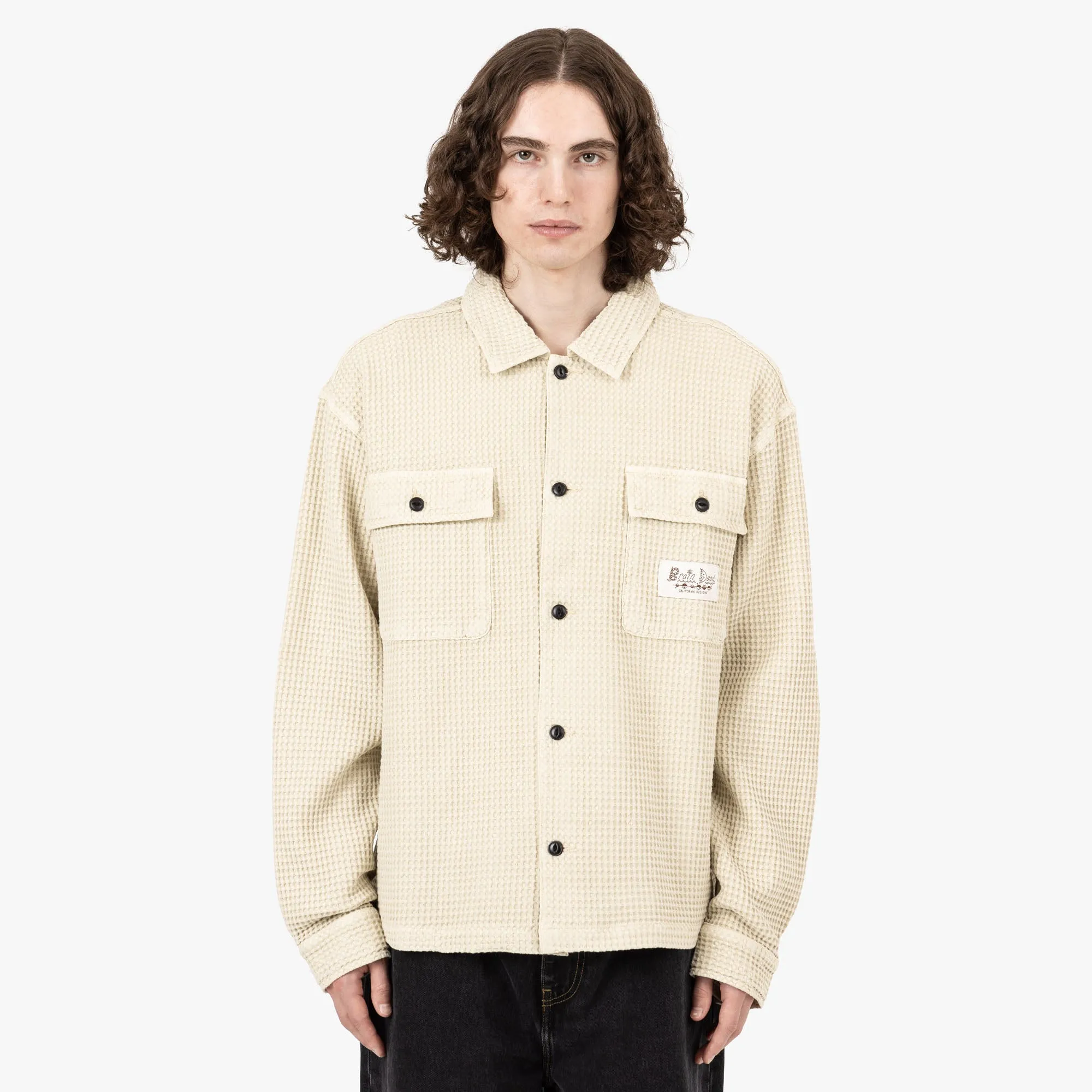 Brain Dead Waffle Button Front Shirt / Tan