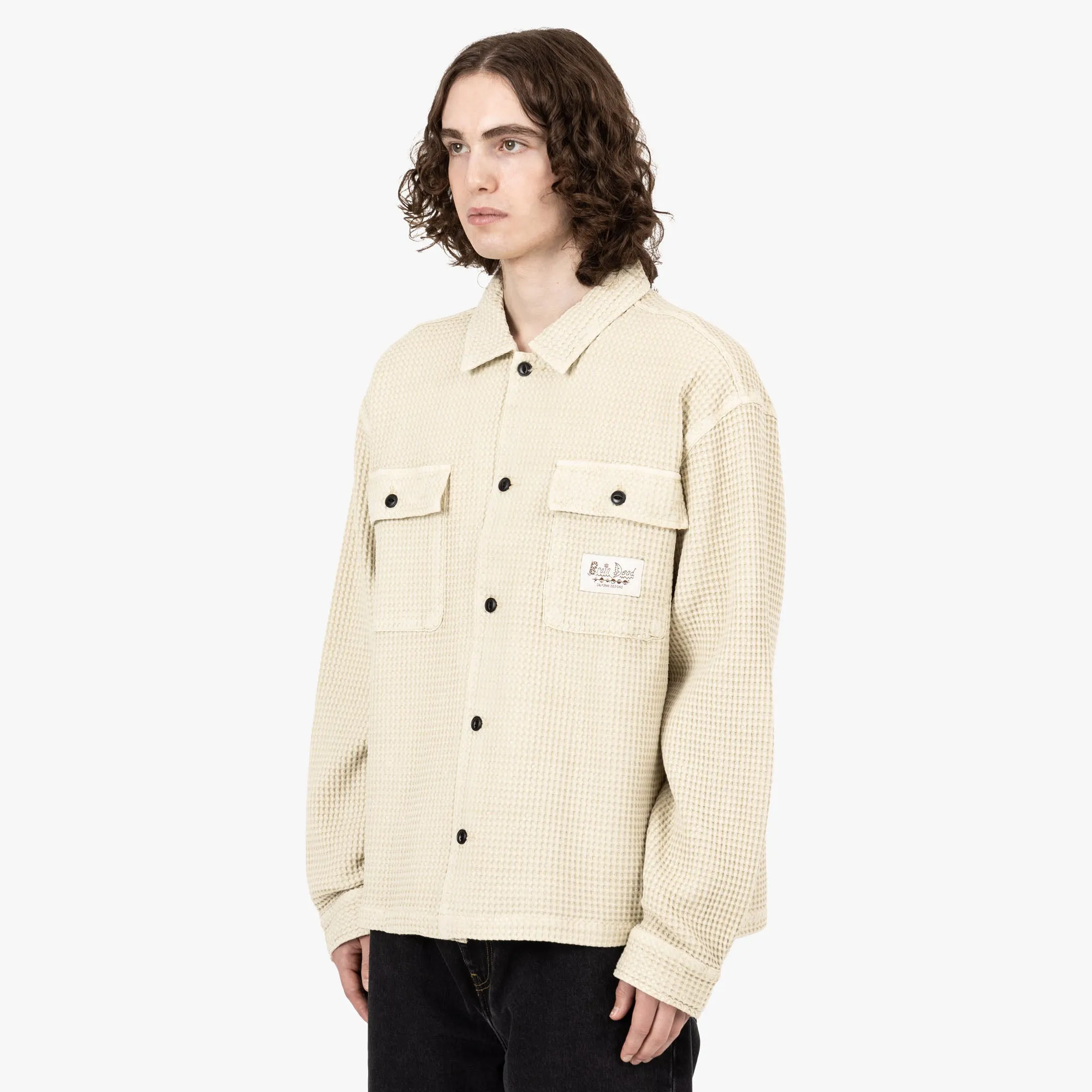 Brain Dead Waffle Button Front Shirt / Tan